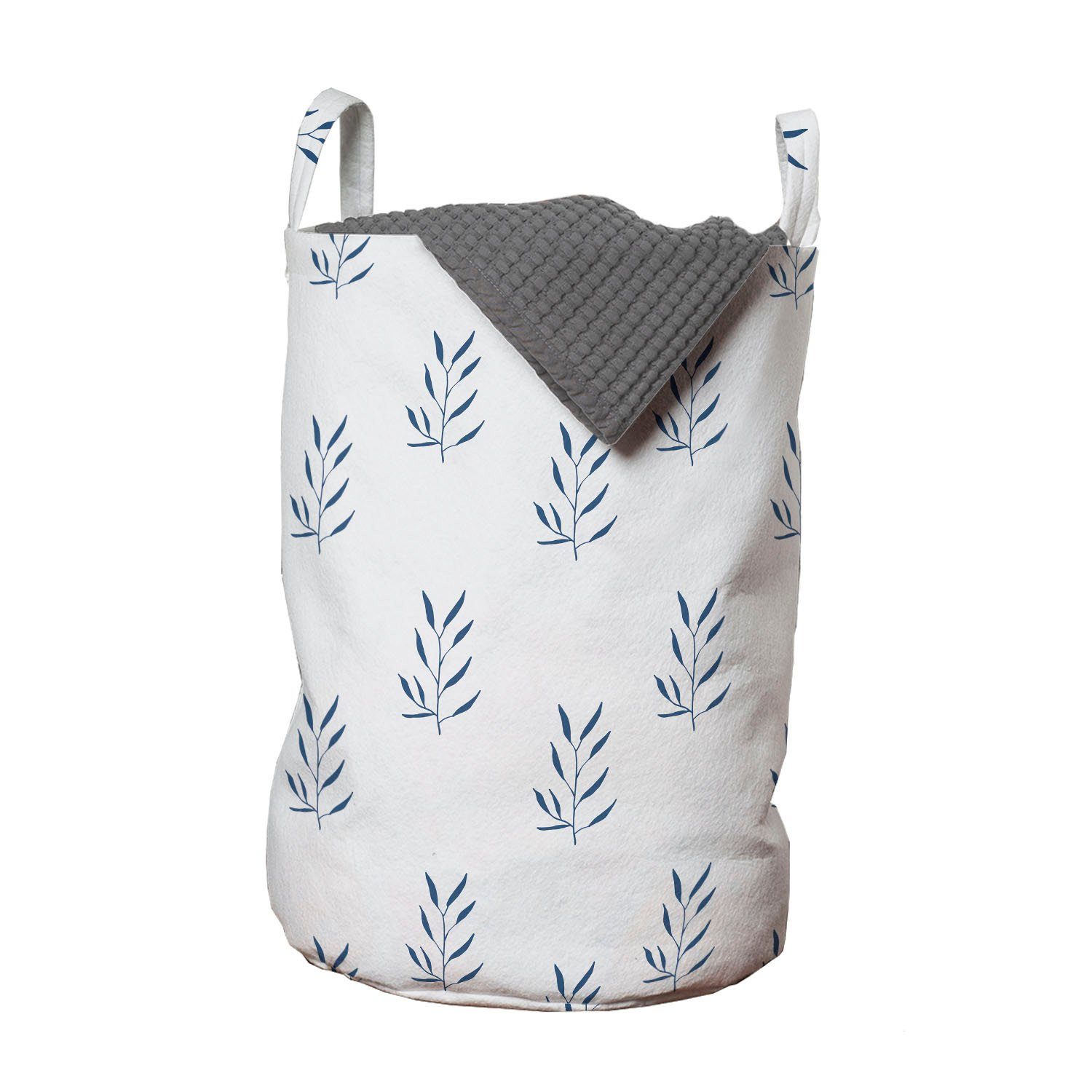 Abakuhaus Wäschesäckchen Wäschekorb mit Griffen Kordelzugverschluss für Waschsalons, Northwoods Wiesenkräuter-Muster