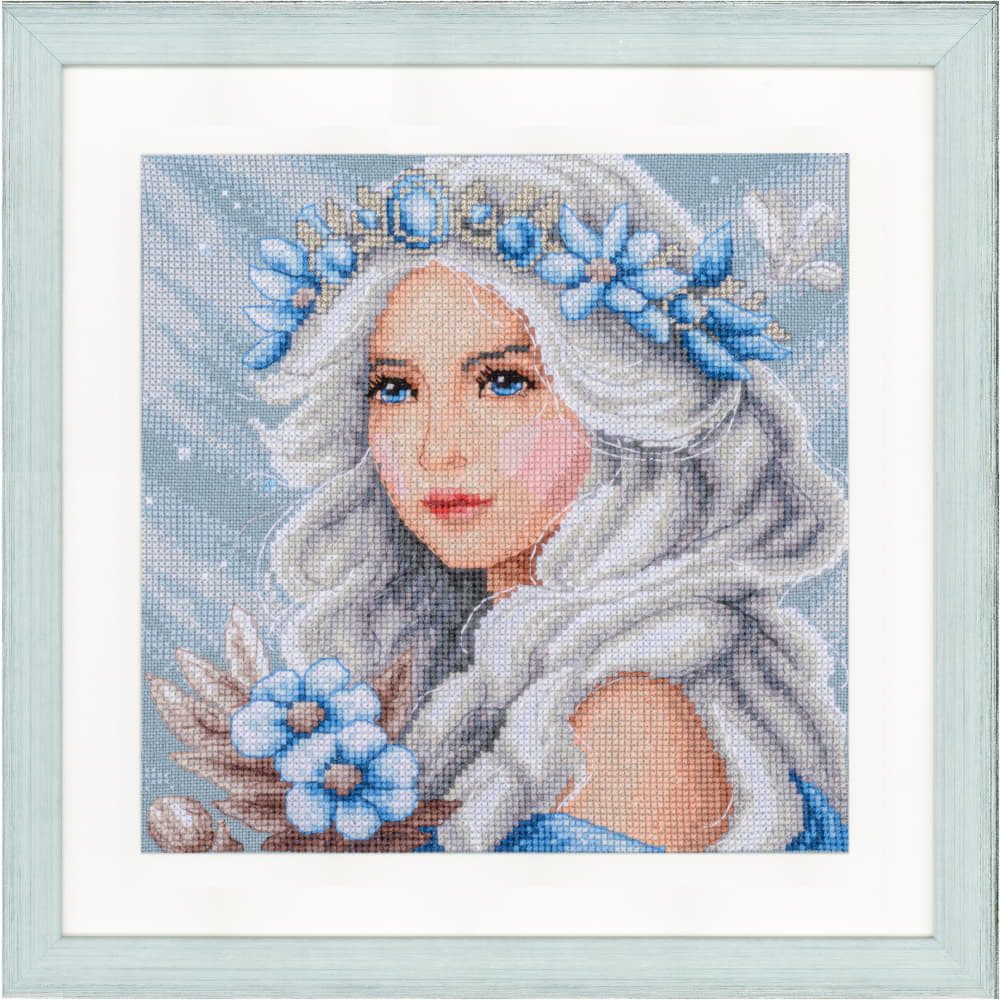 Lanarte Kreativset Lanarte Kreuzstich Stickpackung "Romance, Frost ", Zählmuster, 18x18cm, (embroidery kit by Marussia)