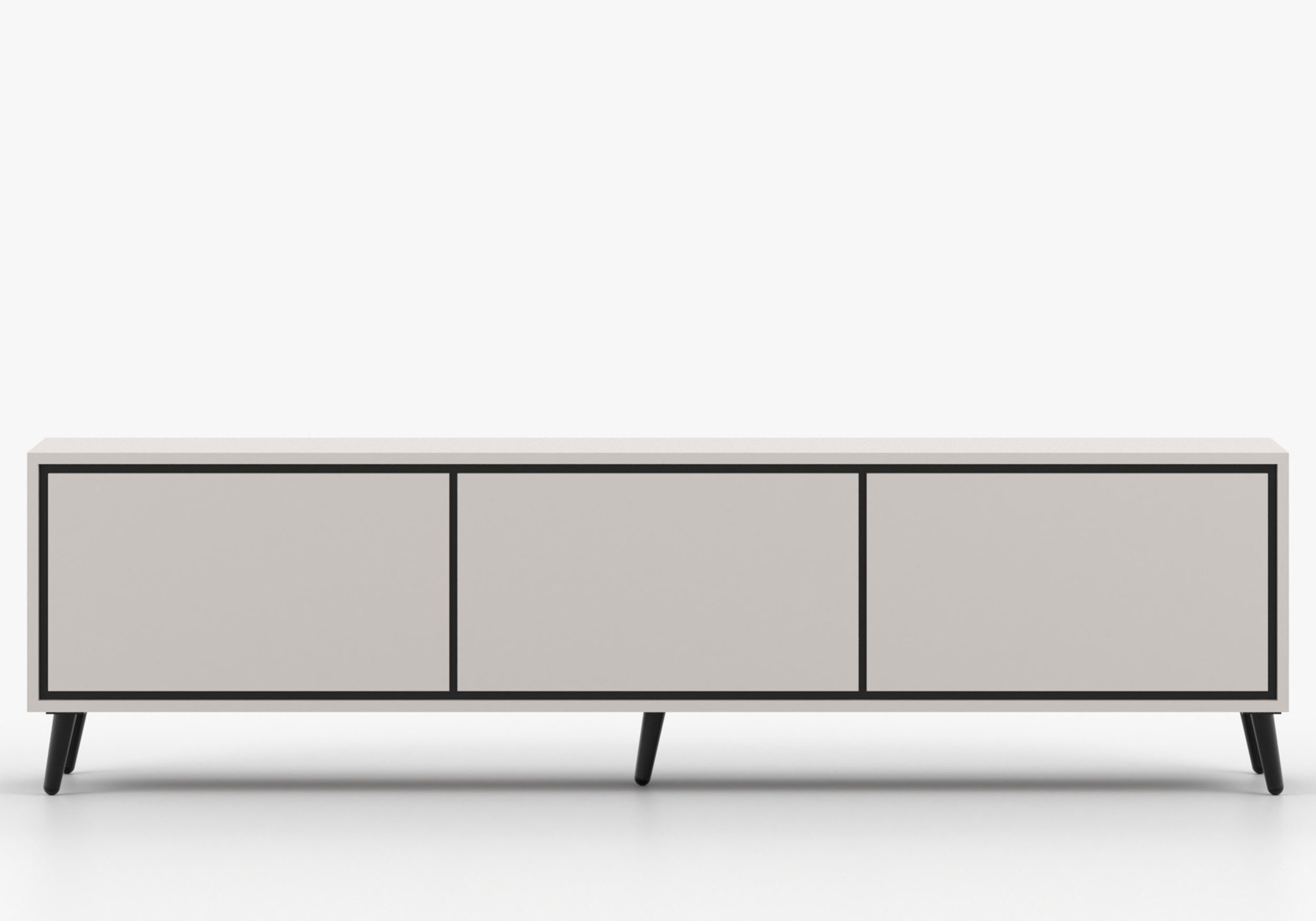 MOEBLO TV-Board RTV VELMIRA (180 cm breit, mit 3 Türen, Push-to-open, schwarzen Metallfüßen und viel Stauraum, Kaschmir), (BxHxT): 180 x 55 x 40 cm – Bild 5 von 5