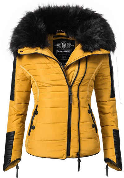 Navahoo Steppjacke Yuki2 stylische Winterjacke mit edlem Kunstfell-Kragen