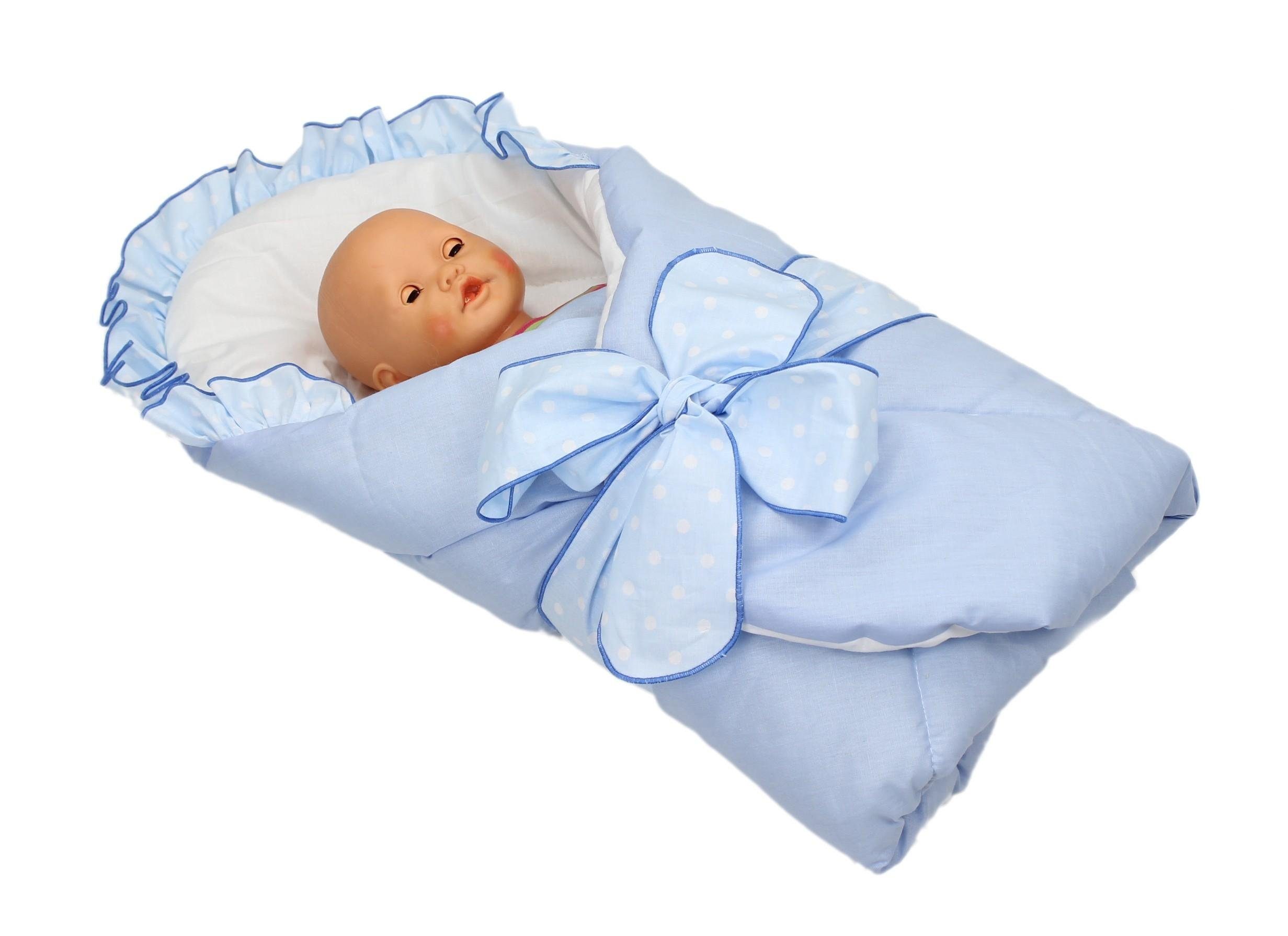 Blau Einschlagdecke Schleife, TupTam TupTam Unisex Einschlagdecke Baby mit