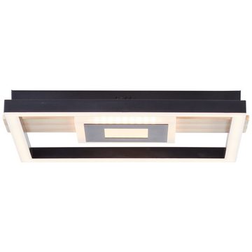 Lightbox LED Deckenleuchte, LED fest integriert, warmweiß, minimalistische LED Deckenlampe mit Holz, 28 x 30 cm, 2600 lm, 3000 K