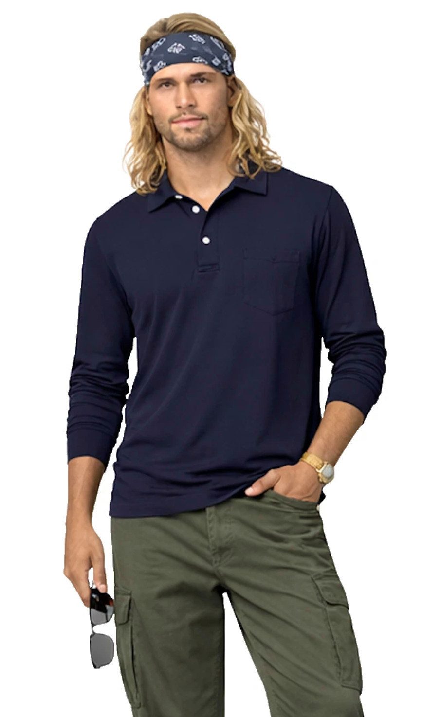 Polo Ralph Lauren Langarm-Poloshirt Herren Hemd Luxus Pima Cotton Slim Cut Perlmuttknöpfe, Gerader Saum, Brusttasche, Pima Cotton