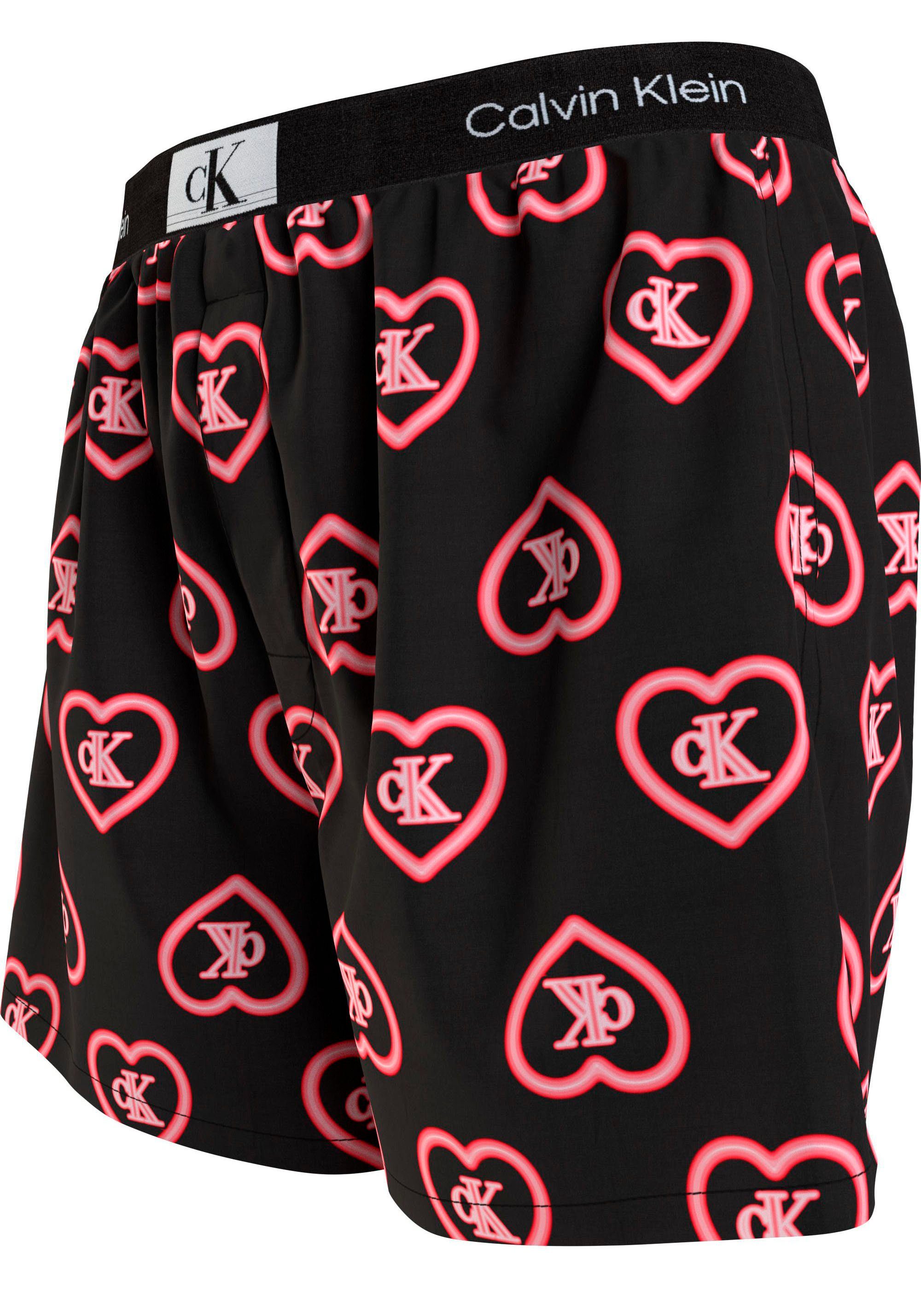 Print Calvin BOXER mit Underwear Pyjamashorts TRADITIONAL Klein