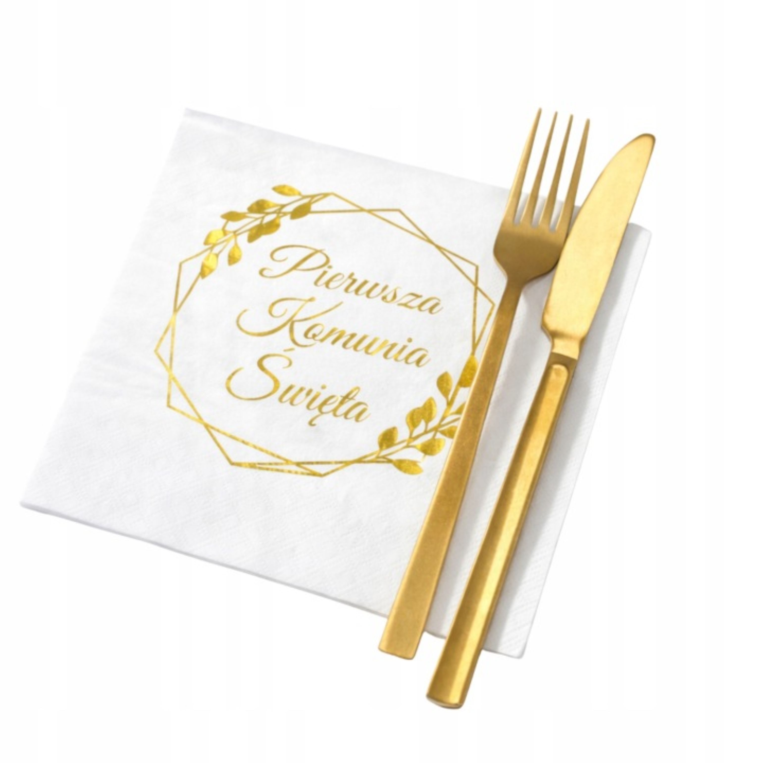 Festivalartikel Kommunionskarte Servietten Kommunion 30x Weiß Gold Erstkommunion Deko
