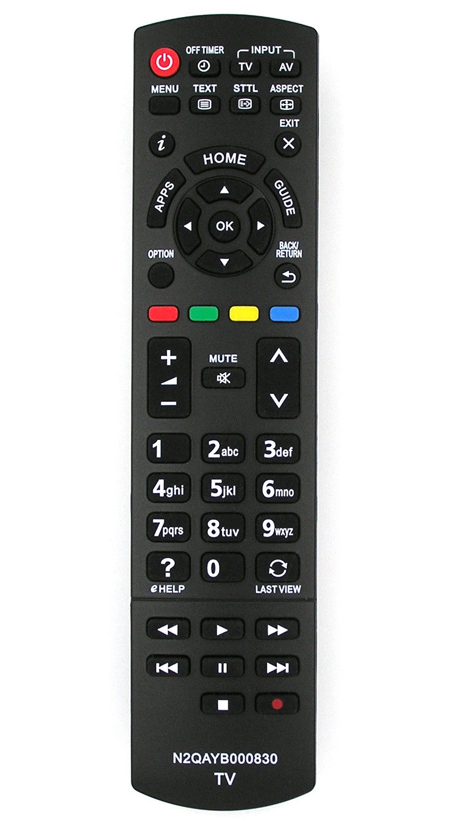 Alltro Ersatz Fernbedienung für Panasonic N2QAYB000830 TV Fernseher Fernbedienung