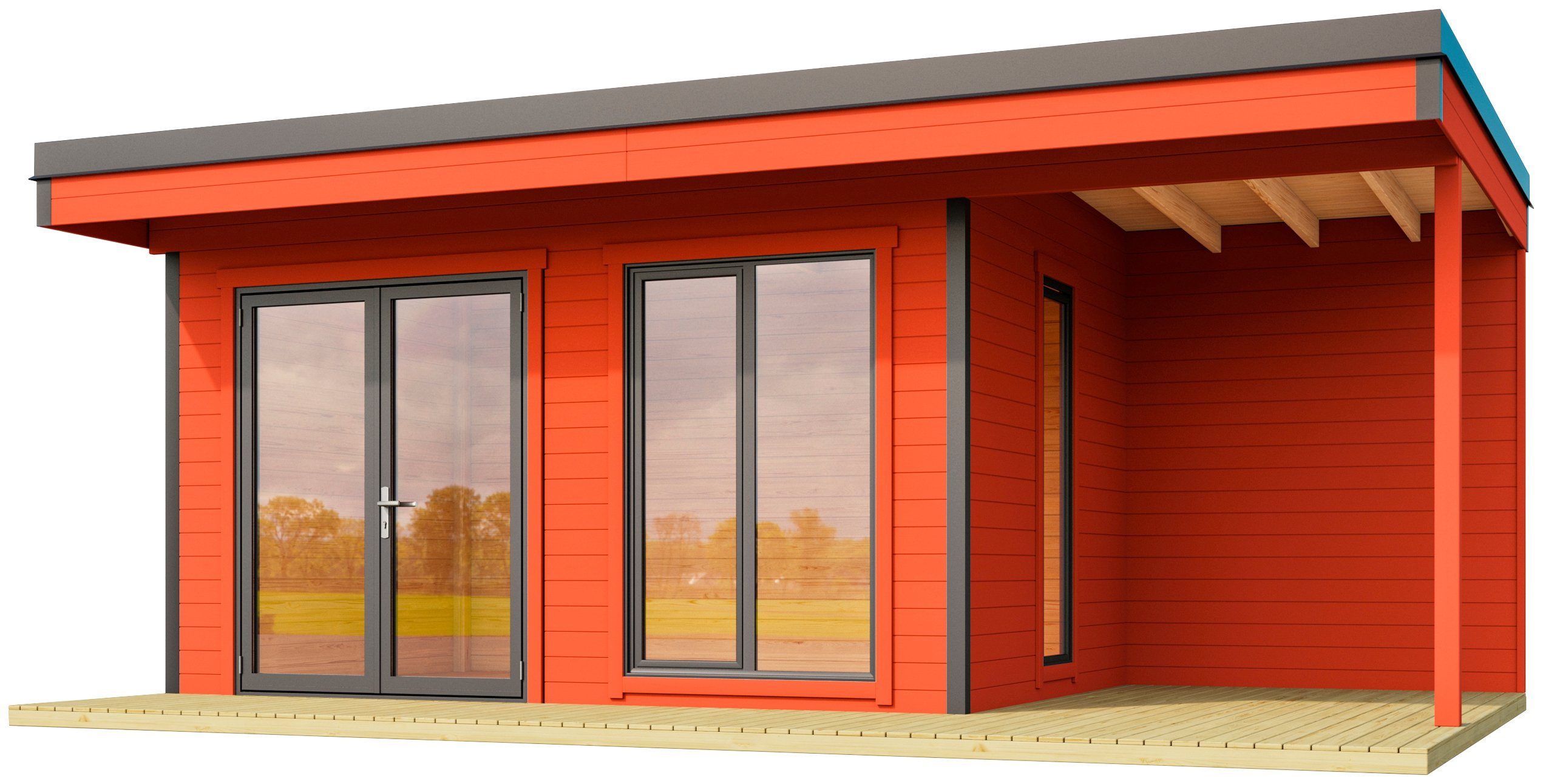 LASITA MAJA Gartenhaus DOMEO 7 SCHWEDENROT/ANTHRAZIT, BxT: 605x390 cm, (Set)