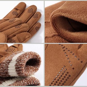FIDDY Arbeitshandschuhe Warme Handschuhe, rutschfeste Handfläche und Florwärmespeicher Sportliches Design mit hervorragendem Grip