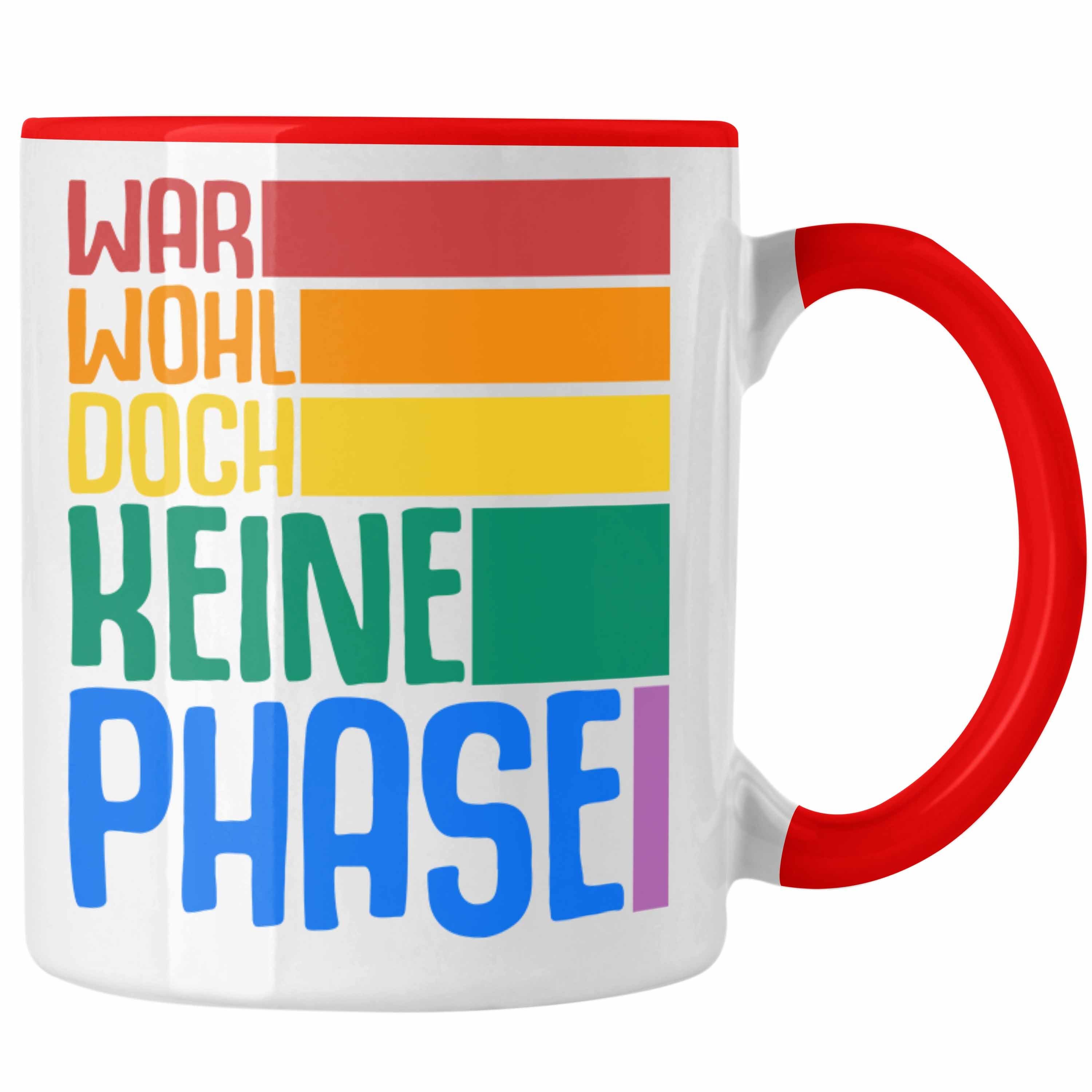 Lustige Doch Geschenk Grafik Wohl Tasse Transgender Phase - War LGBT Keine Regenbogen Trendation Regenbogen Rot Trendation für Lesben Schwule Tasse