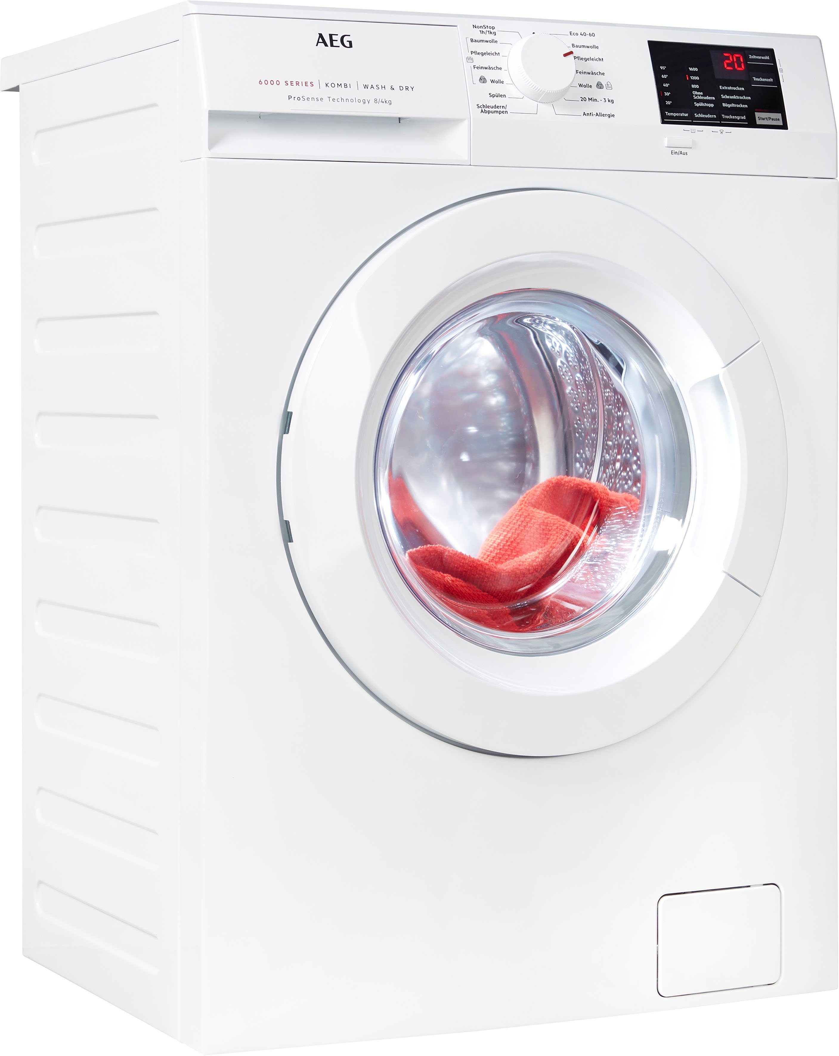 Image of AEG Waschtrockner, 8 kg, 4 kg, 1600 U/min, Energieeffizienzklasse Wasch-Zyklus E