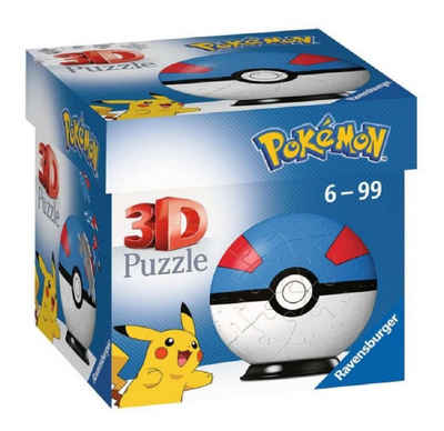Ravensburger 3D-Puzzle Ravensburger Pokémon 3D Puzzle Pokéball Superball, Puzzleteile