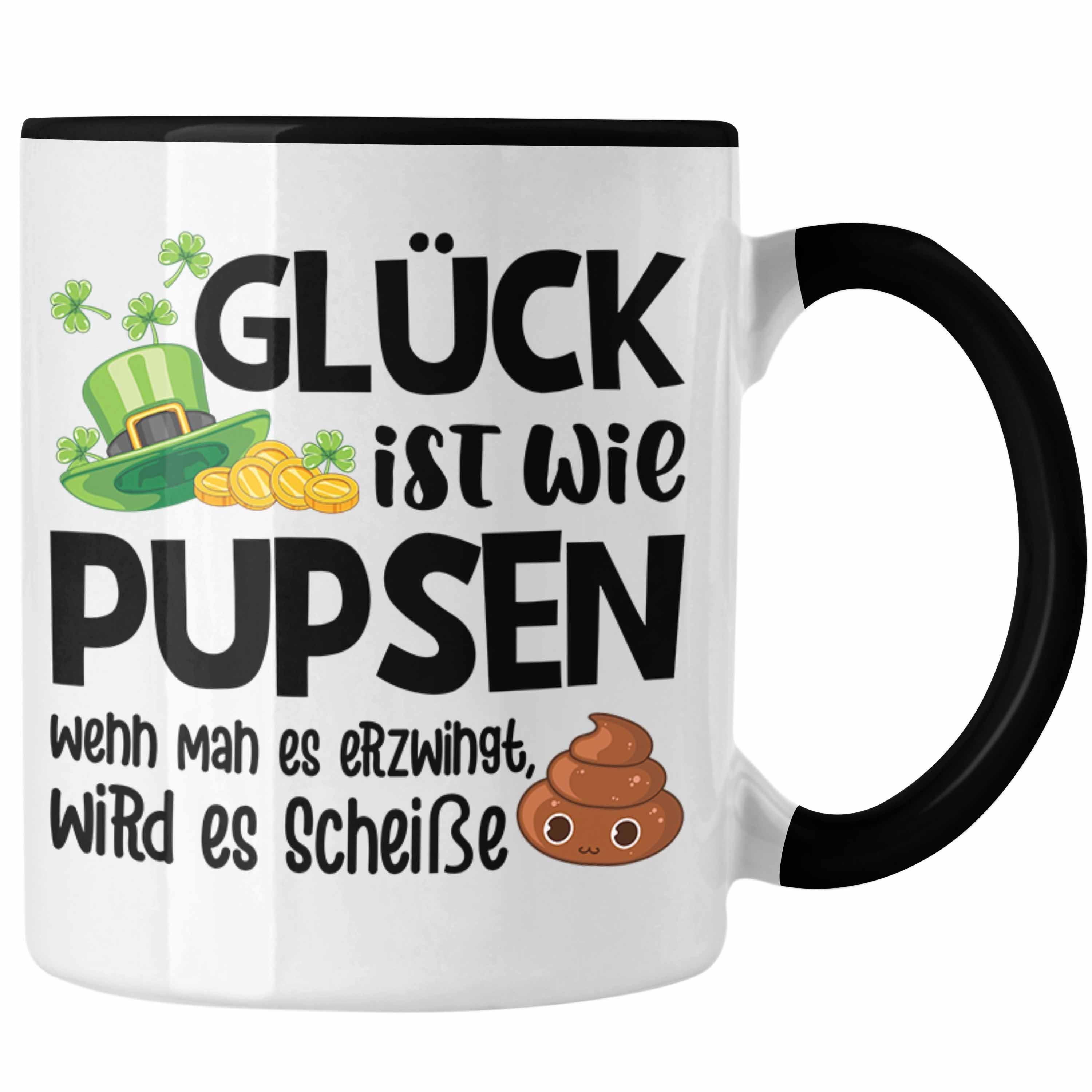 Trendation Tasse Trendation - Glück Ist Wie Pupsen Tassen Tasse Becher Kaffeetasse Lust