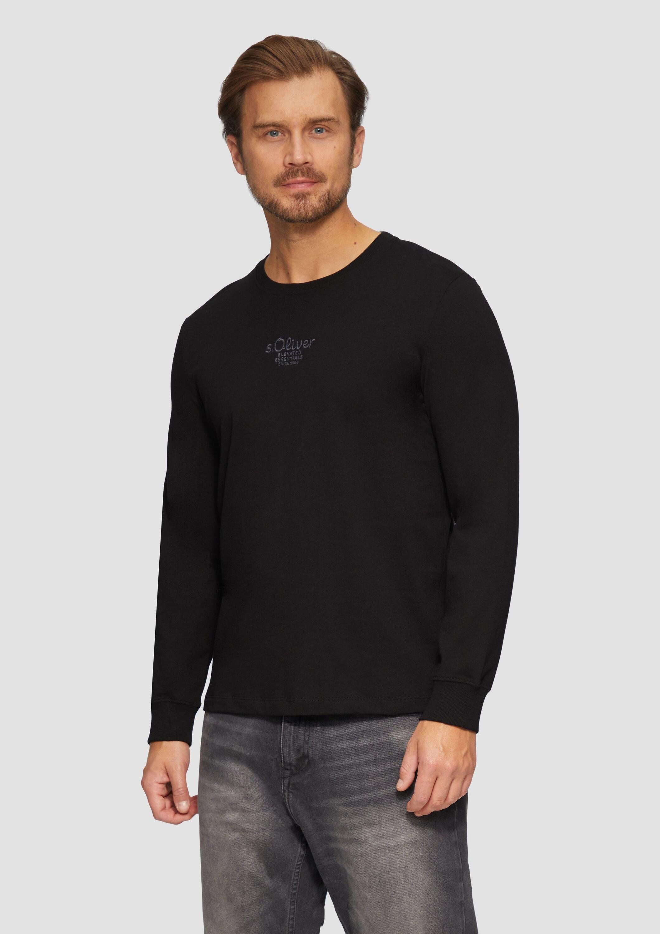 s.Oliver Langarmshirt T-Shirt Langarmshirt mit Logo-Stickerei günstig online kaufen