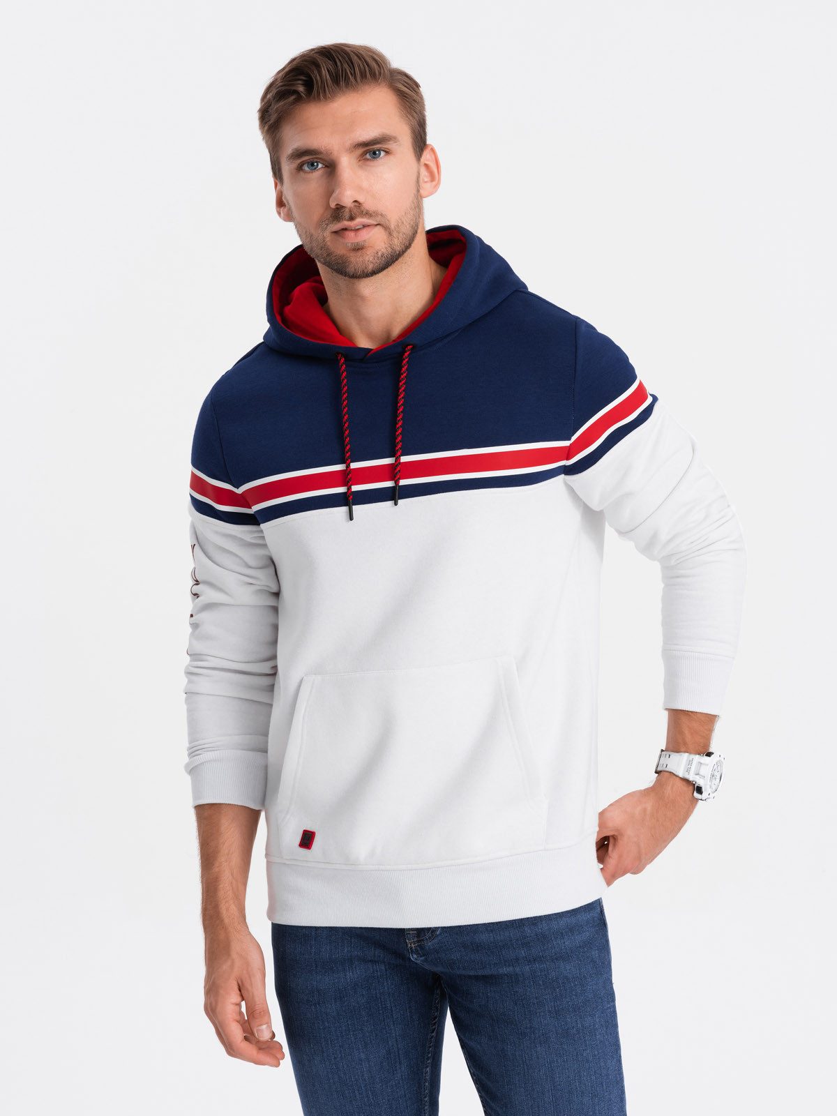 OMBRE Kapuzensweatshirt Trikolore-Kapuzenpullover für Männer günstig online kaufen