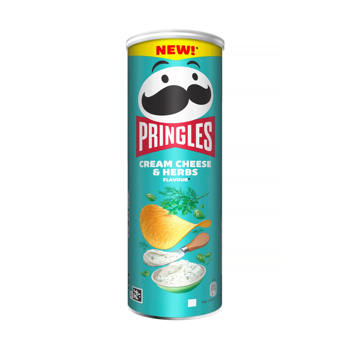 Pringles Knabberei, Pringles Cream Cheese and Herbs Chips Stapelchips Packung 160g