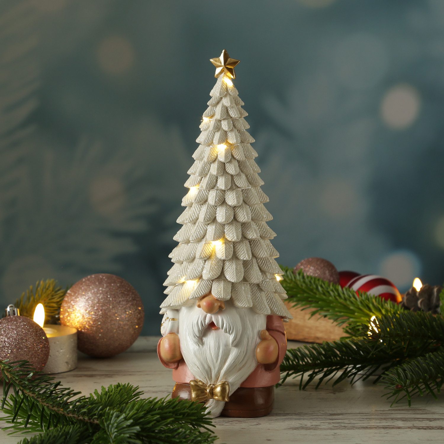 MARELIDA Weihnachtsfigur LED Weihnachtswichtel mit beleuchteter Mütze Dekof günstig online kaufen