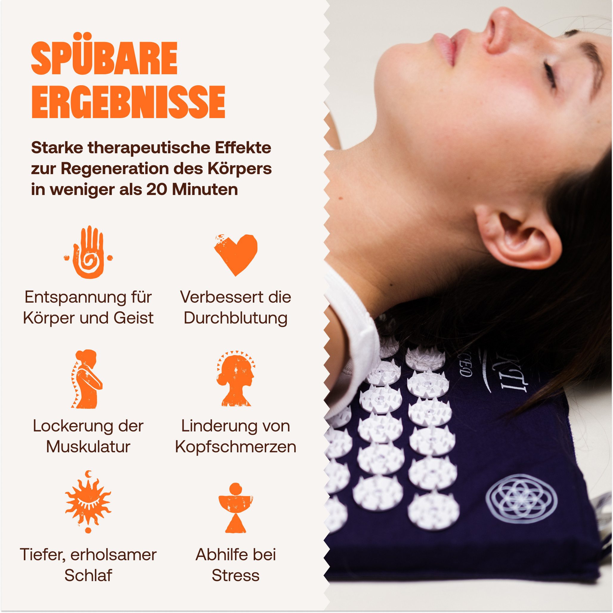Shakti Mat Akupressurmatte Entspannung durch Akupressur - Faire Produktion, Bio-Baumwolle (Mit Matte und Kissen), Ethische Handarbeit, GOTS-zertifizierte Bio-Baumwolle