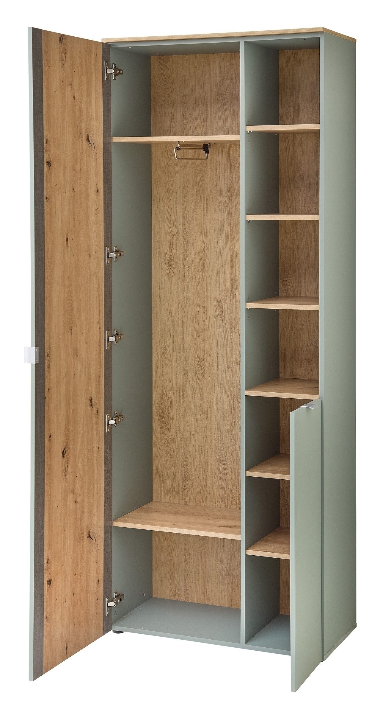 Innostyle Garderobenschrank in Schilfgrün matt - 78x202x38 (BxHxT)