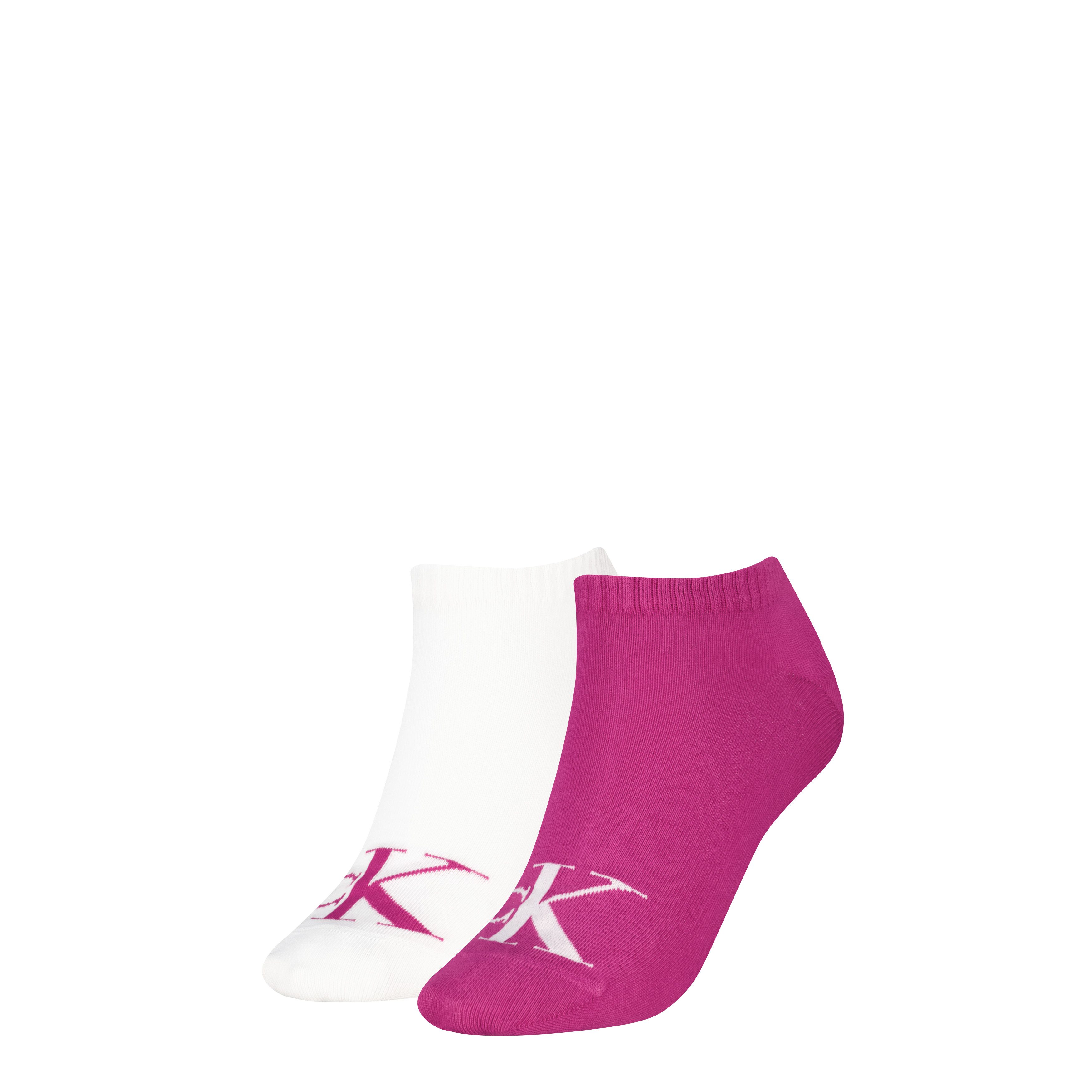 Calvin Klein Jeans Sneakersocken CKJ WOMEN SNEAKER MONOGRAM (2 Paar) Rippenbündchen, Logostickerei vorn