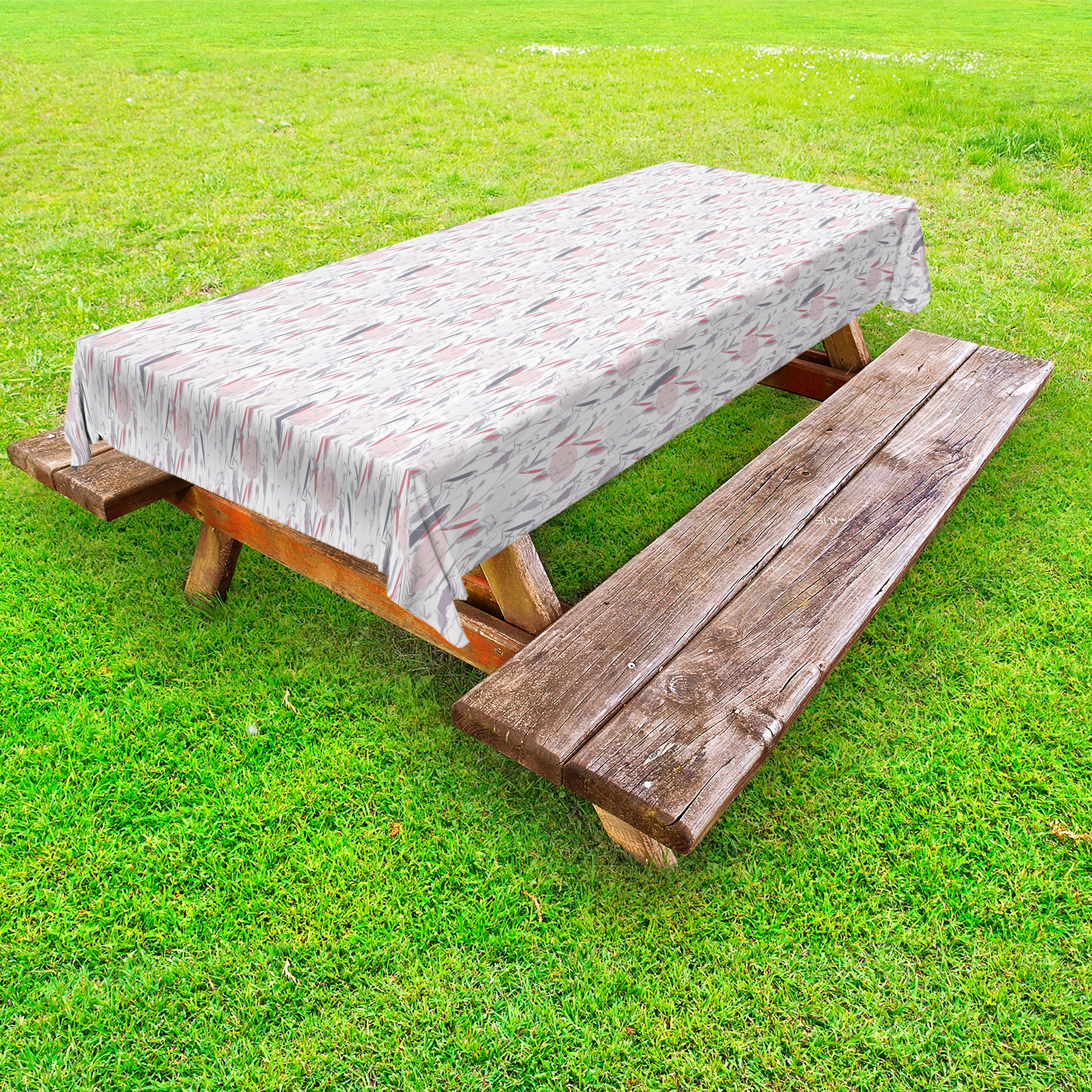 Abakuhaus Tischdecke dekorative waschbare Picknick-Tischdecke, Blumen Soft Tone Branchen Botanik | Tischdecken