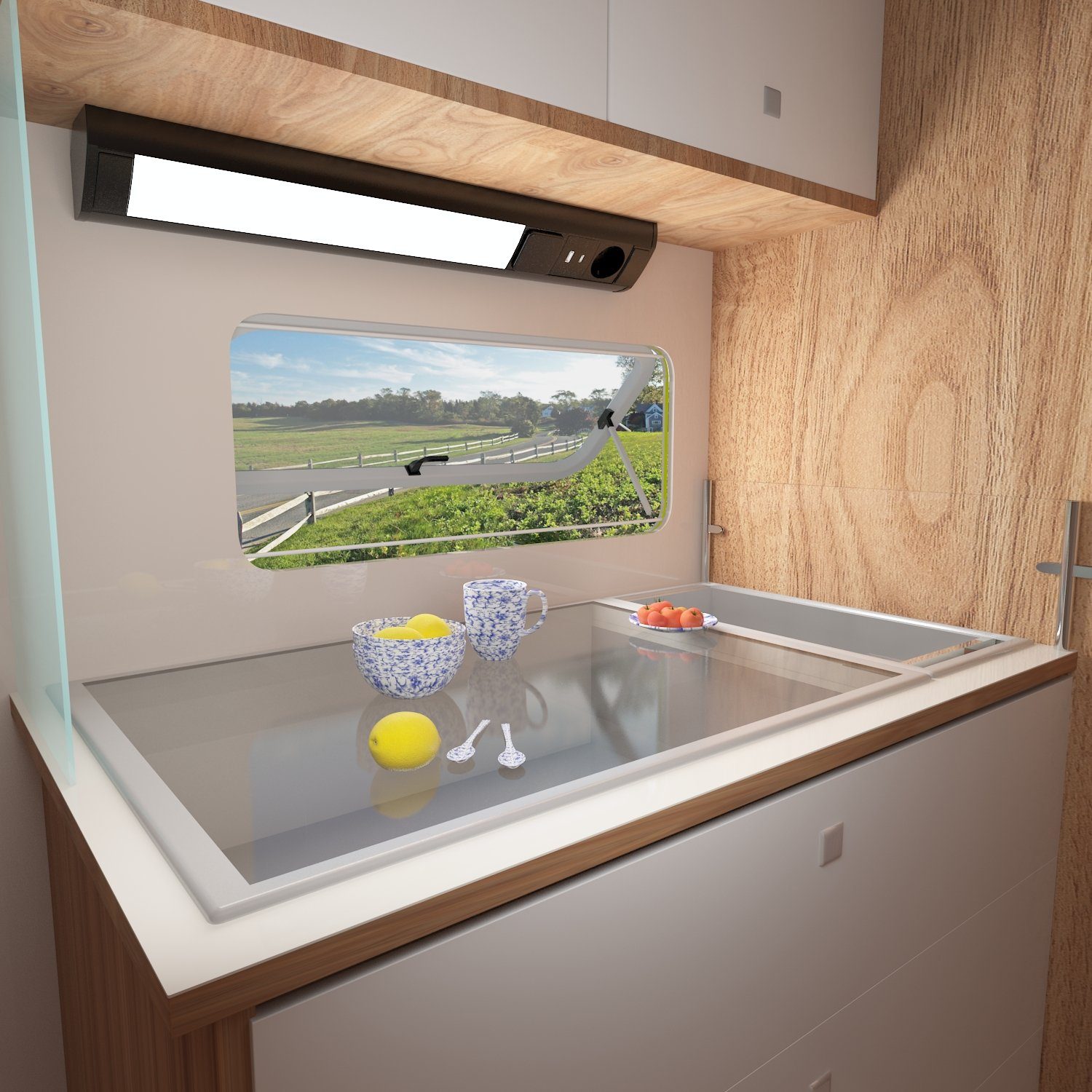 kalb LED Unterbauleuchte LED Unterbauleuchte mit Schalter u. 230V Steckdose günstig online kaufen