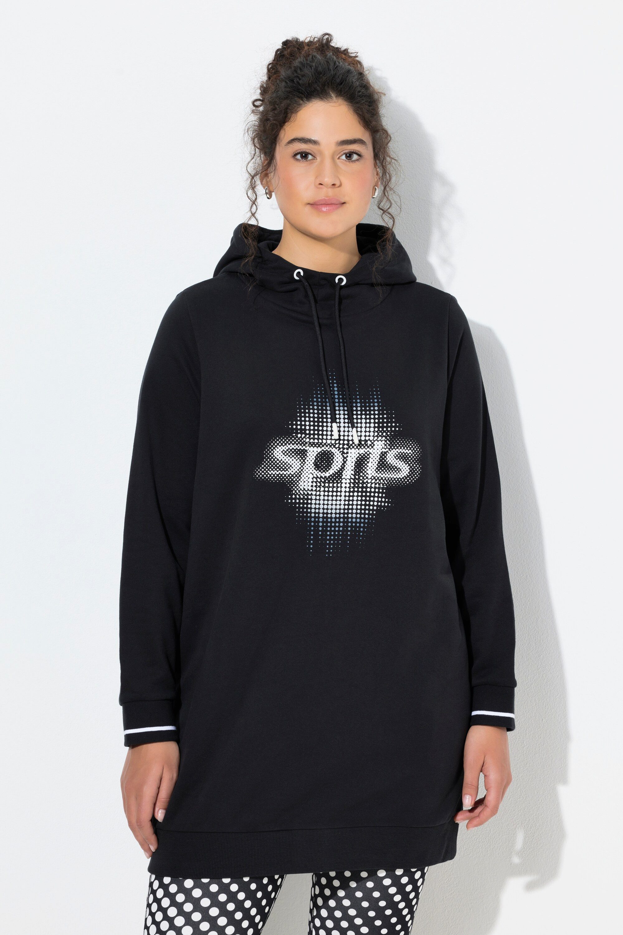 Ulla Popken Sweatshirt Long-Hoodie Oversized Kapuze Langarm günstig online kaufen