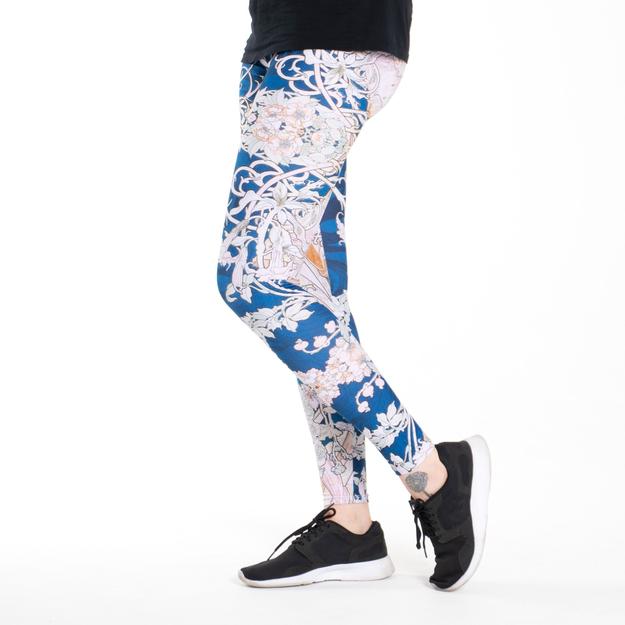 cosey Leggings Bunte Bedruckte Motiv-Leggings (Einheitsgröße) Jugendstil