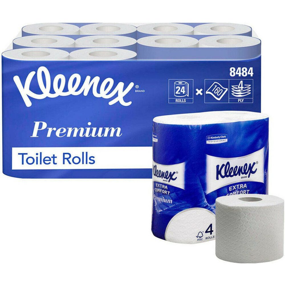 KLEENEX Toilettenpapier Kleenex 8484 Toilettenpapier 4-lagig - 24 Stück (1-St)