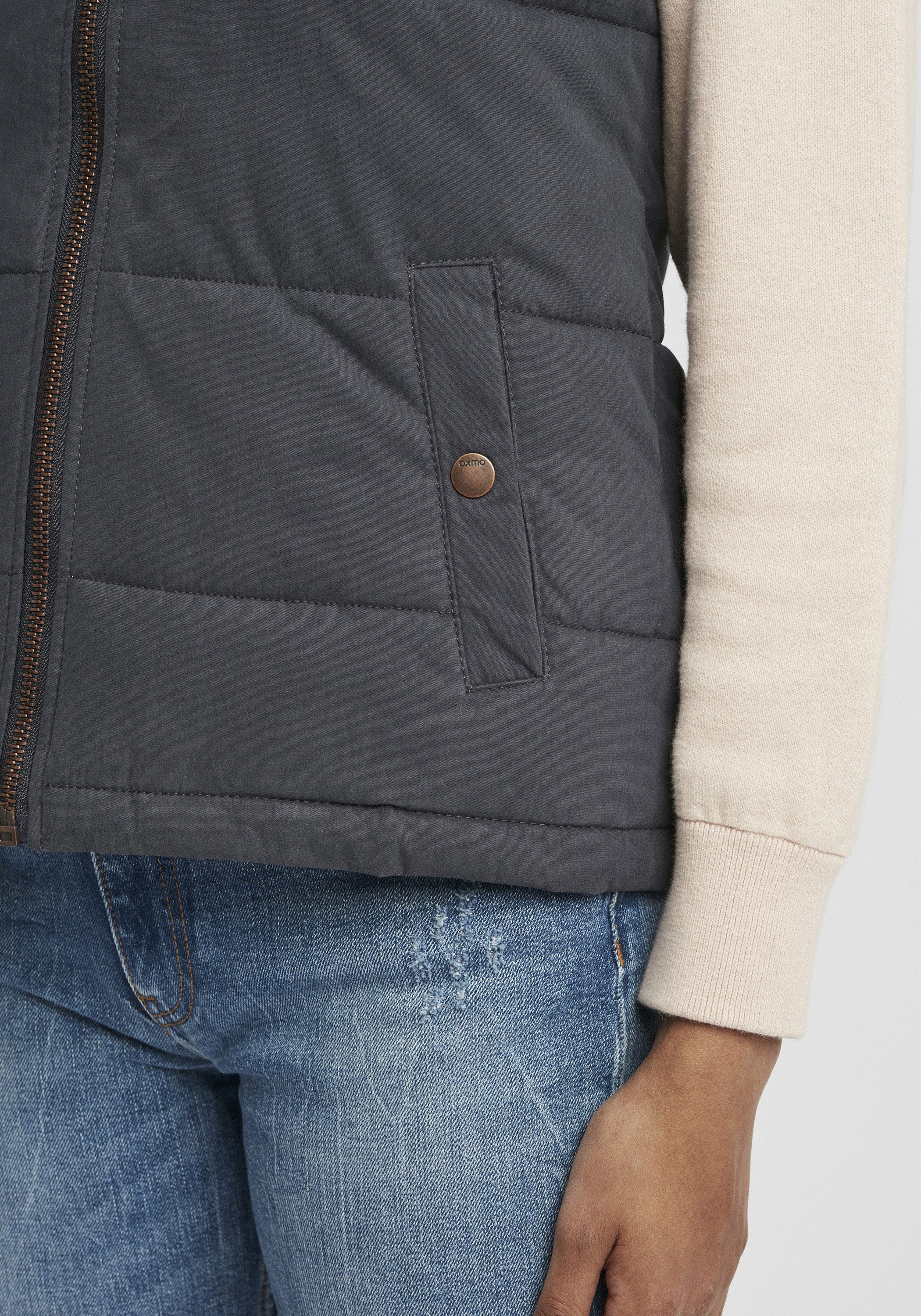 OXMO Steppweste OXLew Weste mit abnehmbarer Kapuze