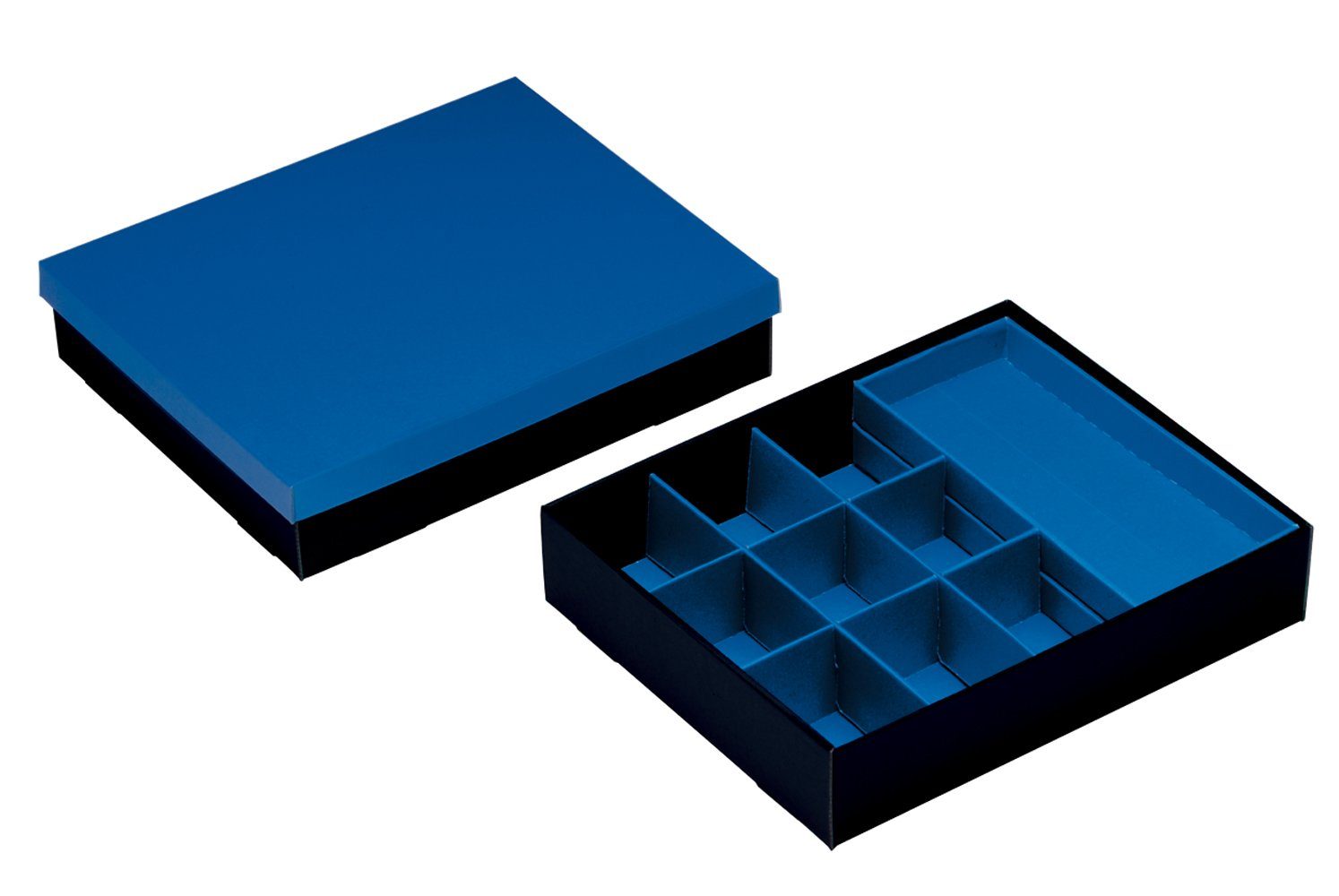 NIPS Aufbewahrungsbox VARIO-BOX mit variabler Innenaufteilung und Deckel (1 St), B/H/T 35,0 x 7,5 x 28,5 cm, Wellkarton, Karton, Pappe