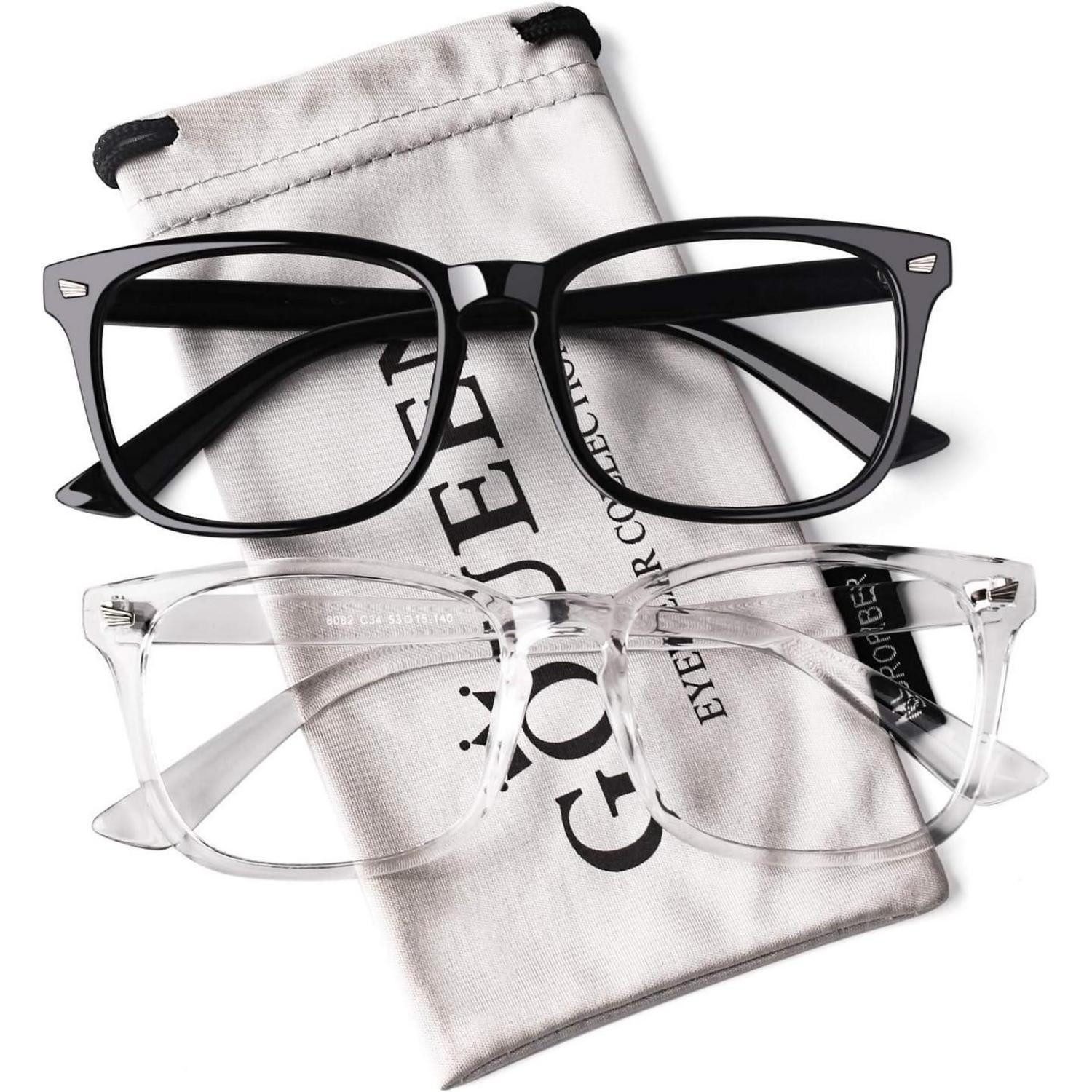 LuxusKollektion Retrosonnenbrille Hornbrille Nerdbrille UV400 2 Matt-schwarz & Durchsichtig