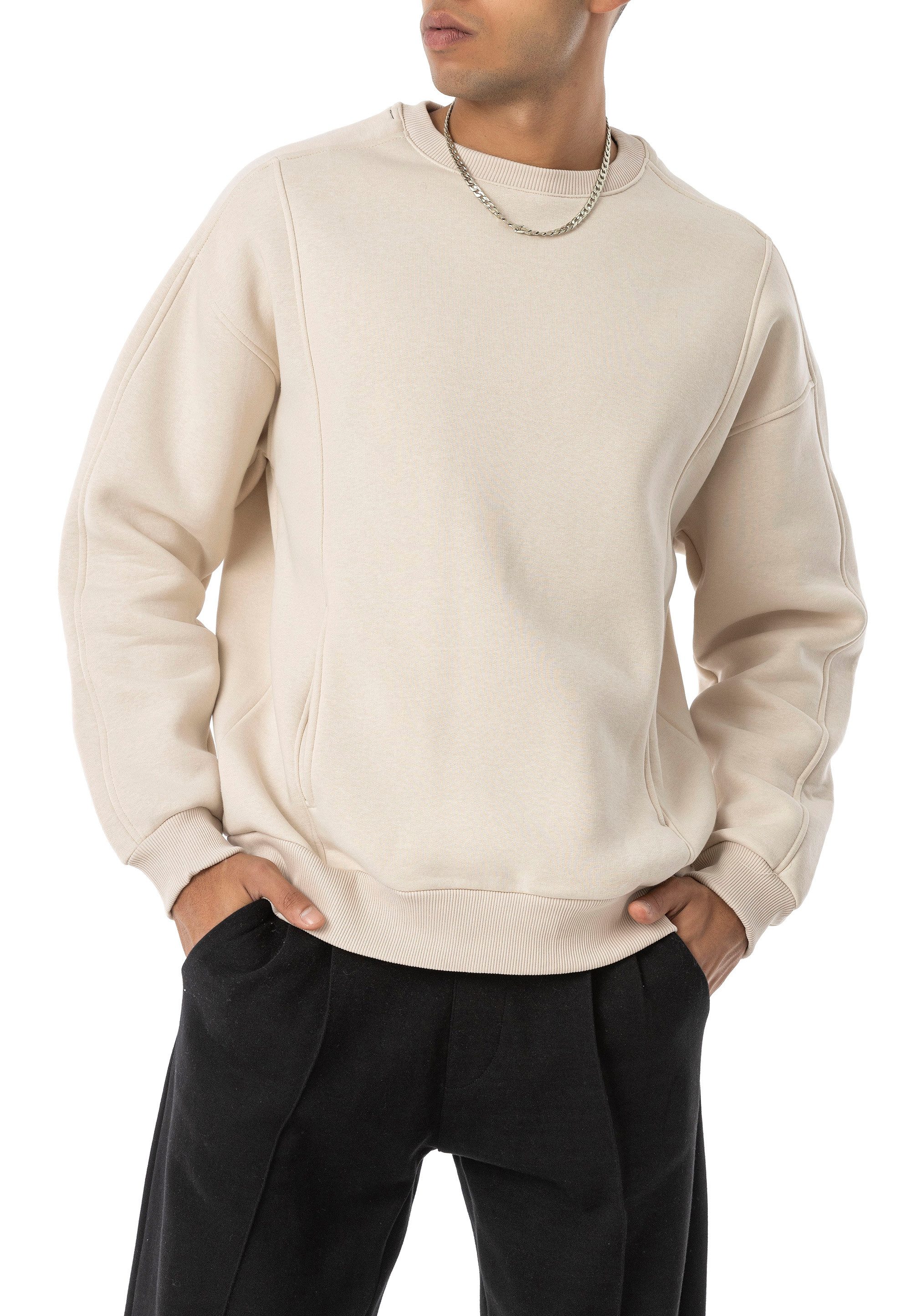 RedBridge Sweatshirt by Spruce Oversized Rundhals mit Seitentaschen