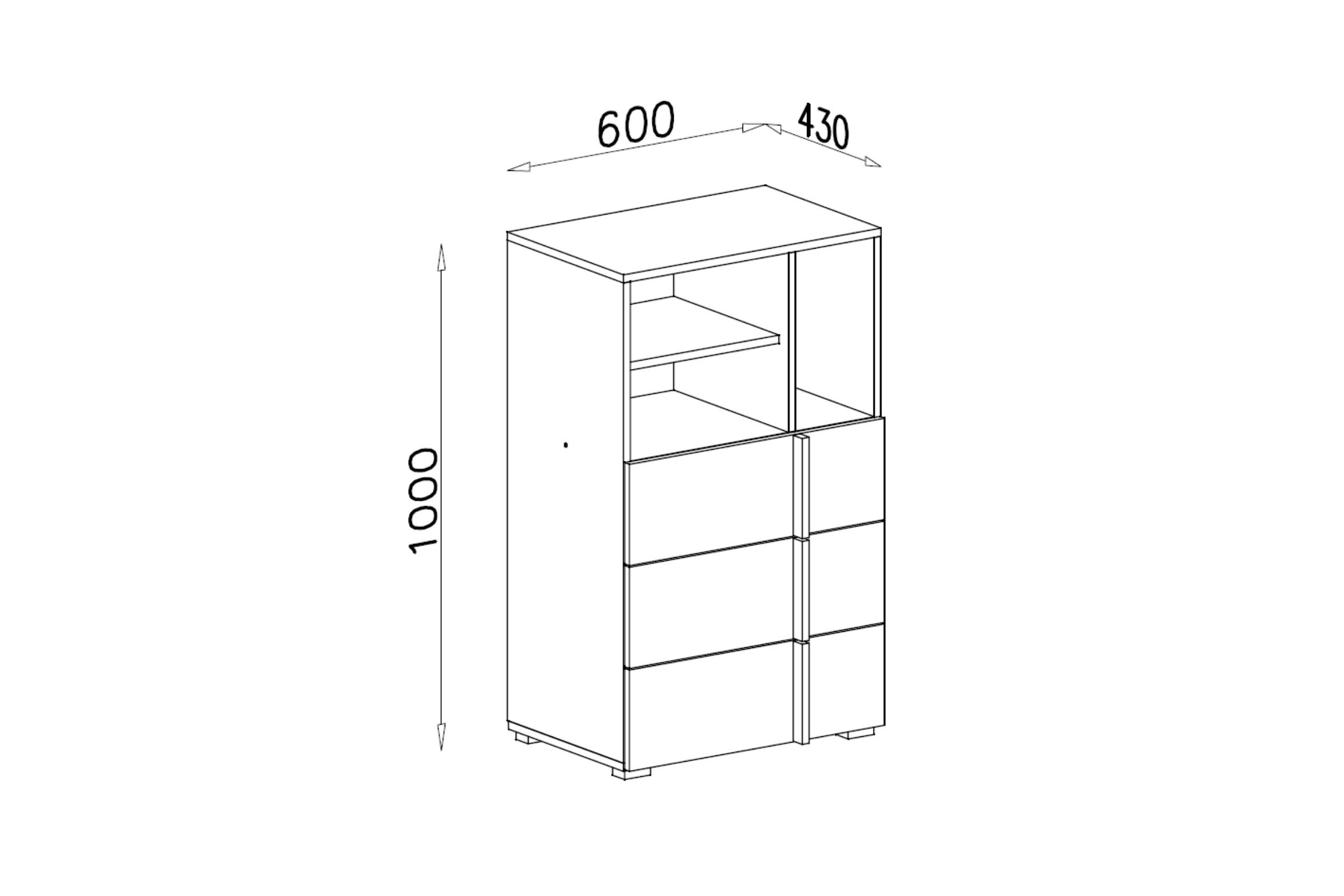 Deine Möbel 24 Kommode REMI 07 Sideboard 60 cm breit (Set, 2 St., mit Schubladen), REMI Kollektion Kinderzimmer Jugendzimmer Weiß Holz Anthrazit