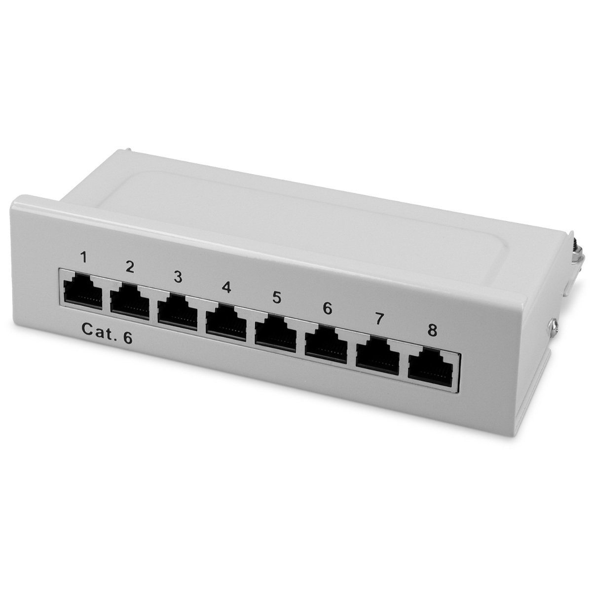 kwmobile 8 Port Patchpanel Cat6 - Verteilerfeld mit Erdungskabel - Wandmontage Netzwerkkabel, (16.00 cm)