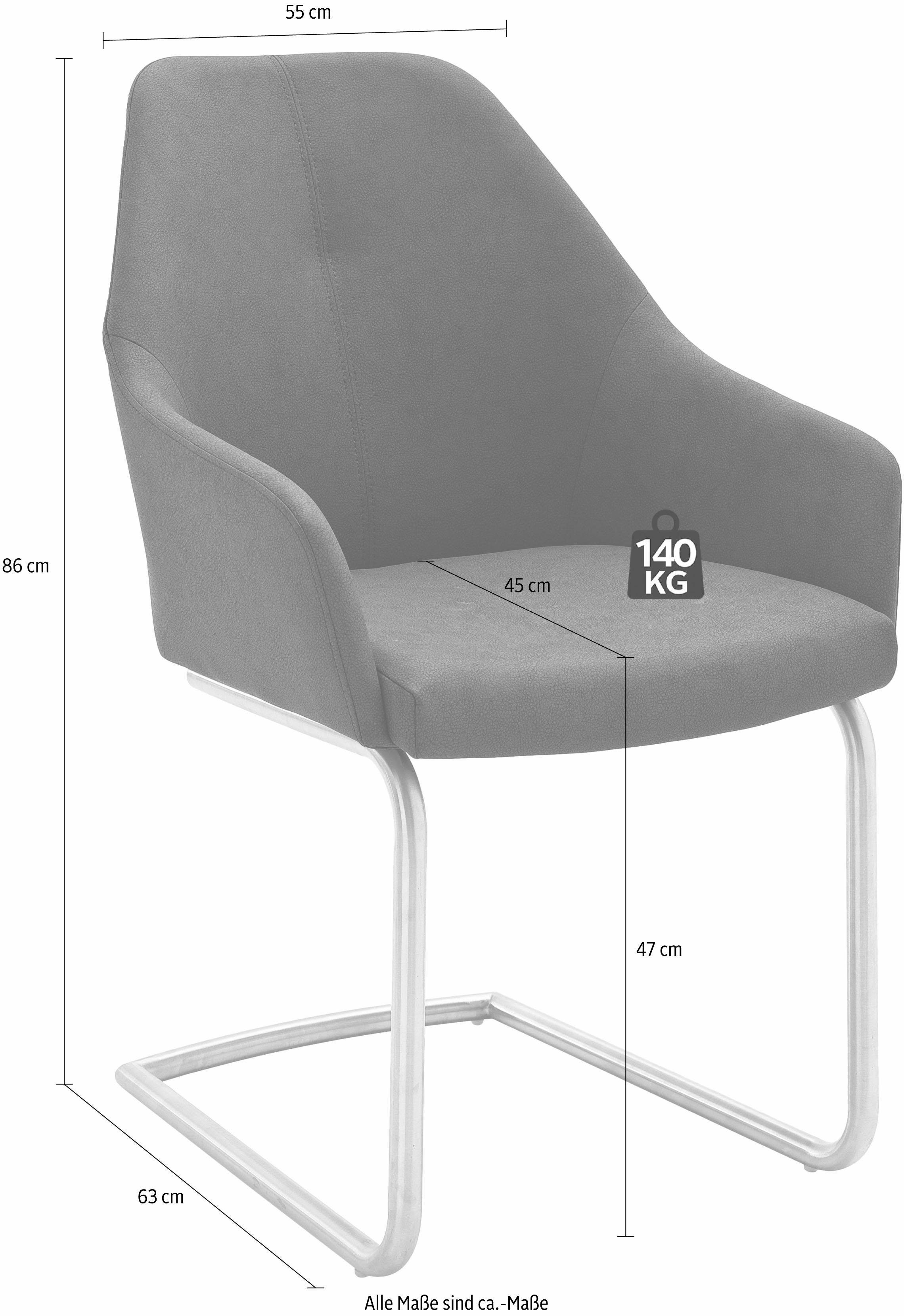 MCA furniture Freischwinger 2 St), belastbar A max. MADITA 130 | (Set, kg Graublau Graublau bis Stuhl