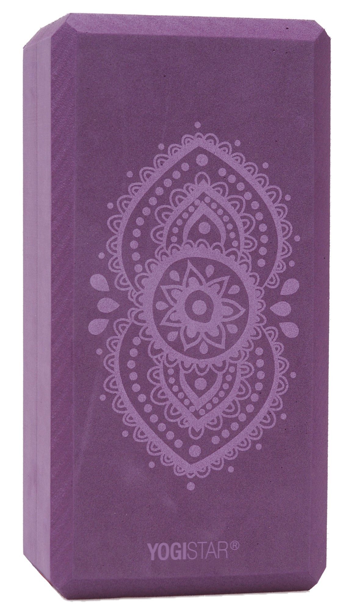Yogistar Yogablock Yogablock yogiblock® basic - art collection - ajna chakra - aubergine, (Standard, 1-tlg., Standard), Das Ajna-Chakra-Mandala symbolisiert das Dritte Auge und Intuition.