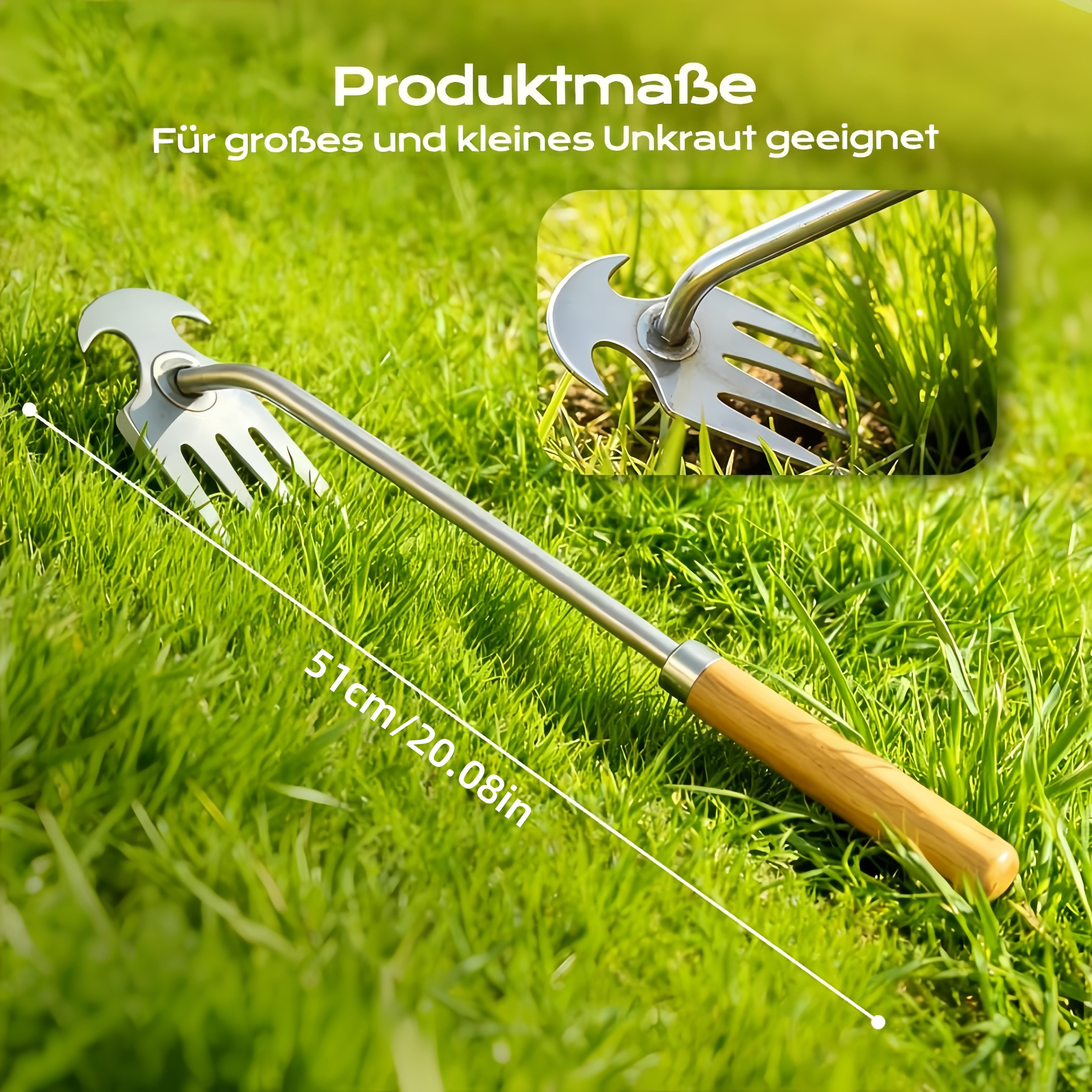 FOUORTUNATE-BEE Unkrautstecher Manueller Unkrautstecher für Garten & präzises Jäten, Handlicher Garten-Unkrautentferner für Beete und Gräben