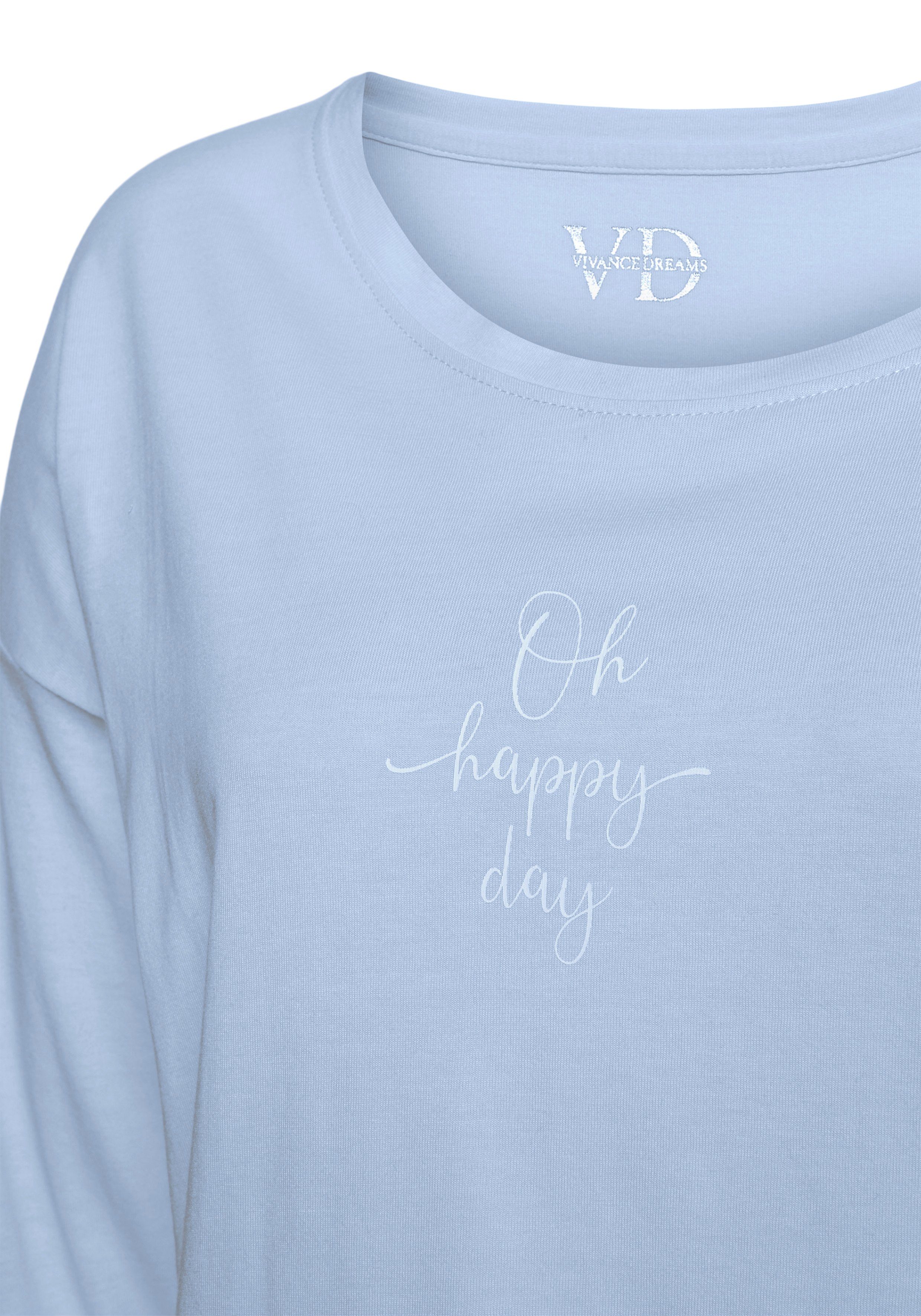 Vivance Dreams by Lascana Pyjamaoberteil mit Sommer-Statementdruck – Bild 5 von 5