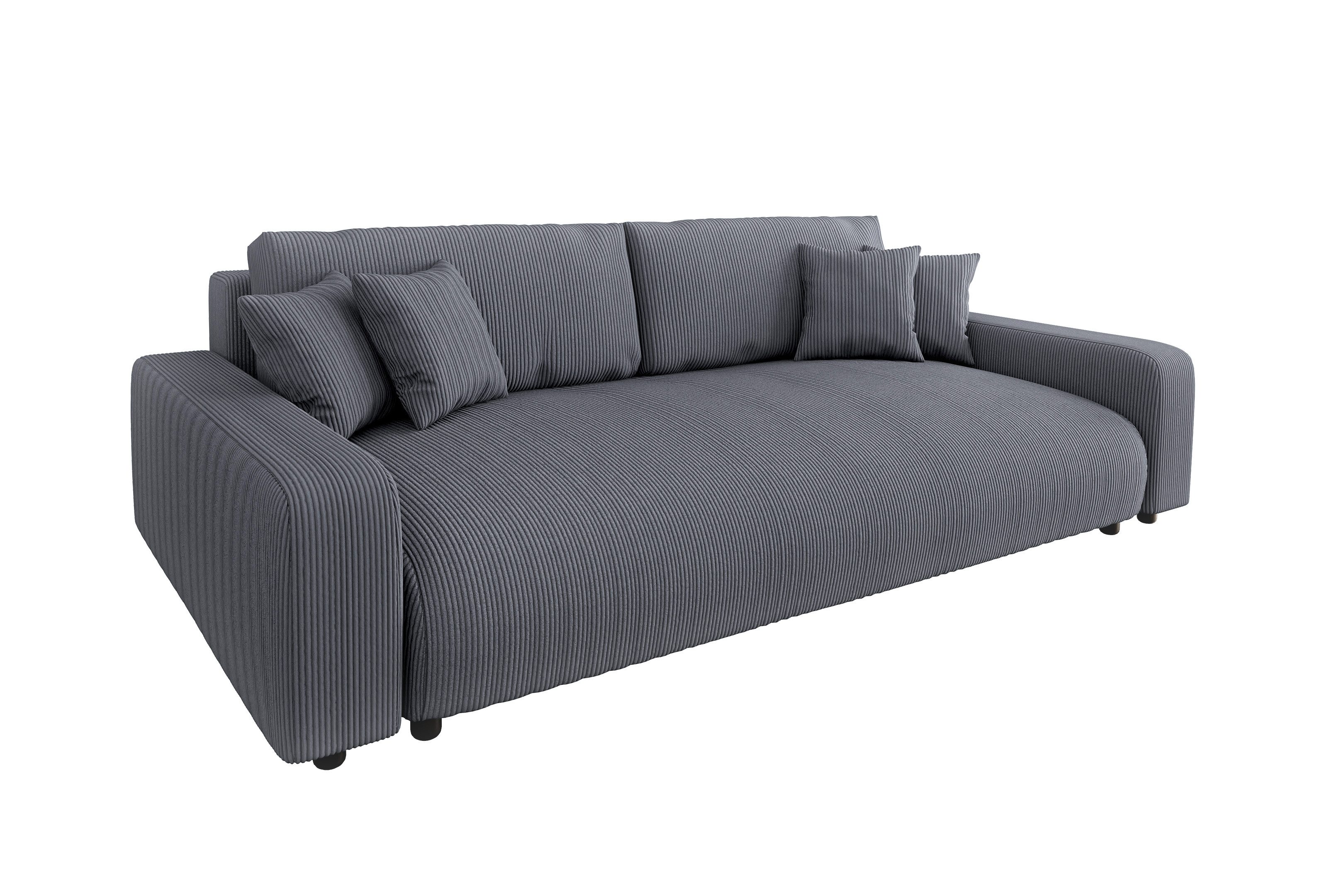S-Style Möbel Schlafsofa Emma mit Bettkasten in Cord-Stoff günstig online kaufen