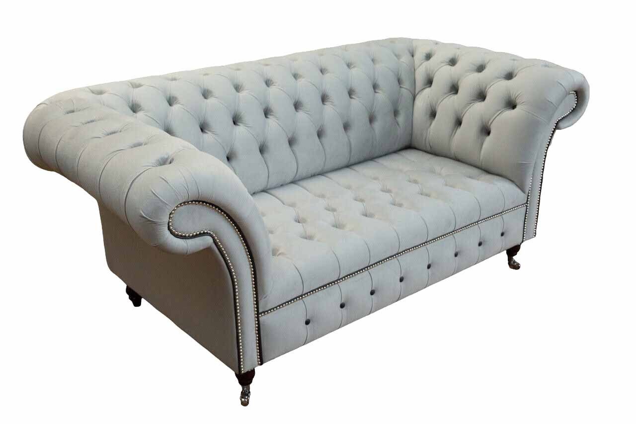 Xlmoebel Chesterfield-Sofa Luxuriöses graues 2-Sitzer Sofa im eleganten Design, 1 Teile, Made in Europa