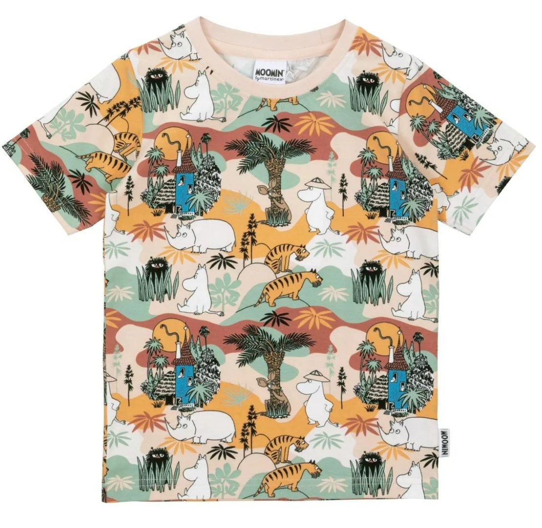 Moomin by Martinex Print-Shirt Martinex Moomin Kids T-Shirt beige mit Allover Tier-Print