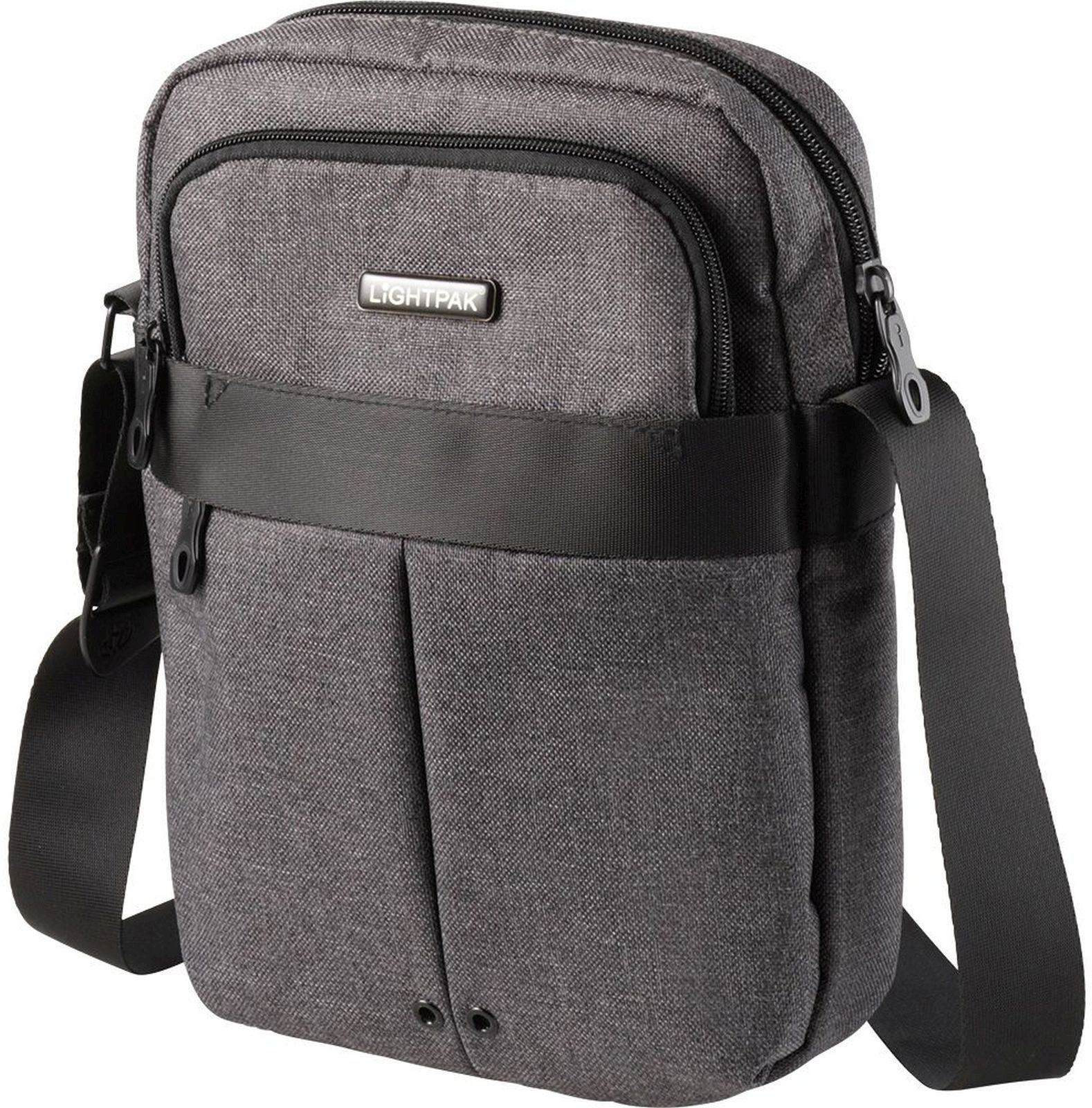 LIGHTPAK® Umhängetasche Umhängetasche Epsilon 210x290x50mm Polyester grau