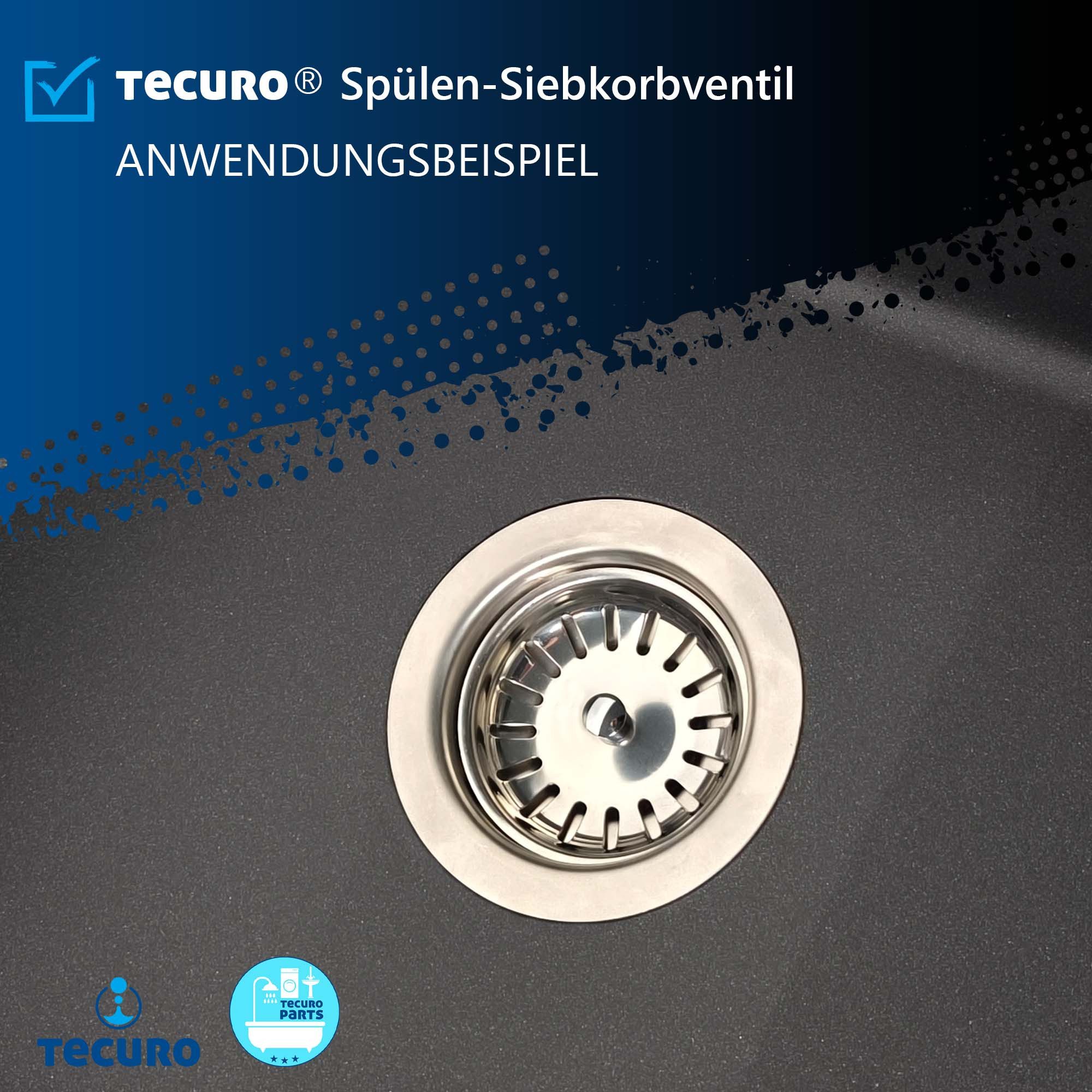 tecuro Siphon Siebkorbventil Ø 114 mm (3 1/2 Zoll) x Abg. seitlich 1 Zoll (25 mm) – Bild 4 von 5