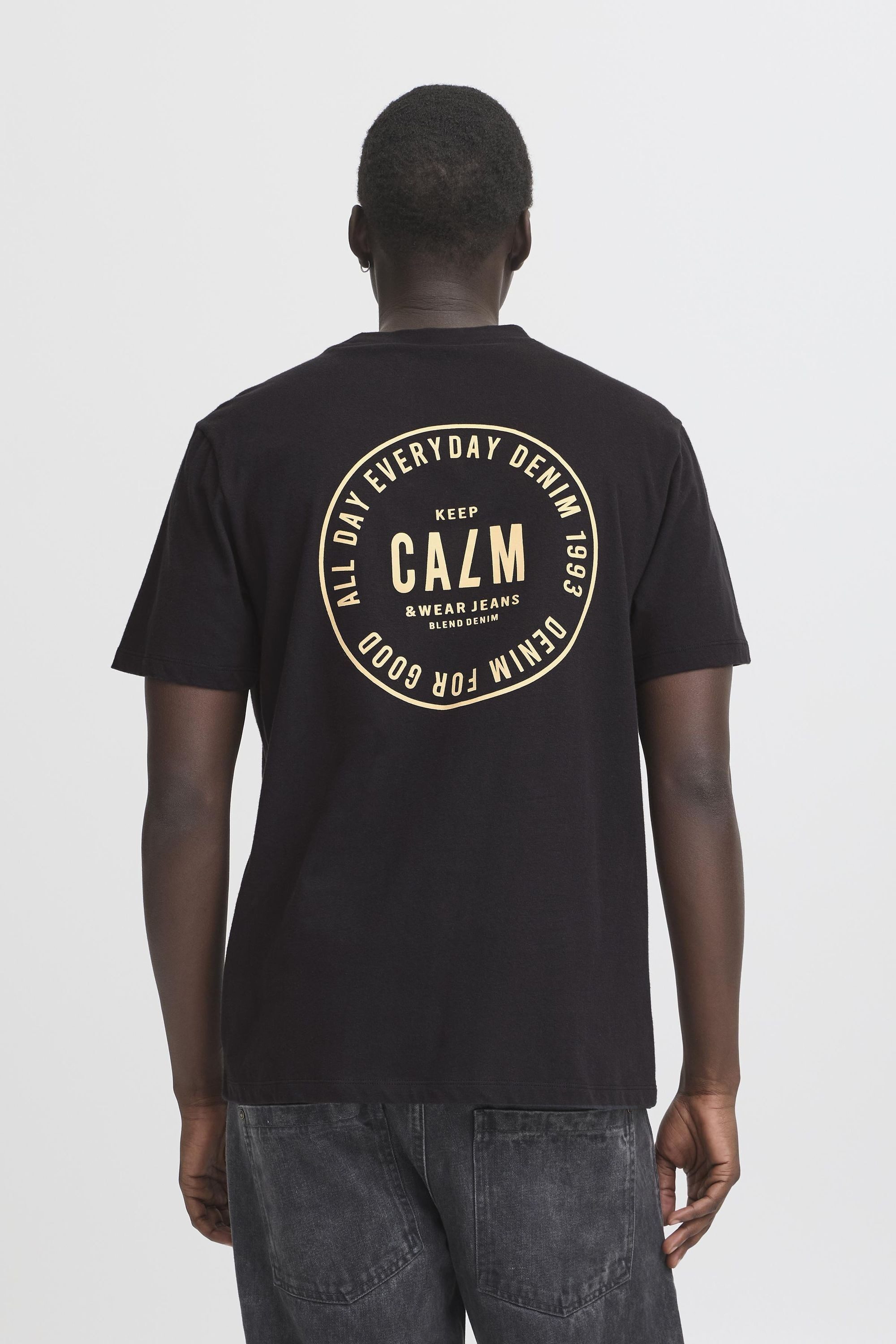 Blend Rundhalsshirt BHJoel Lässiges T-Shirt mit Backprint