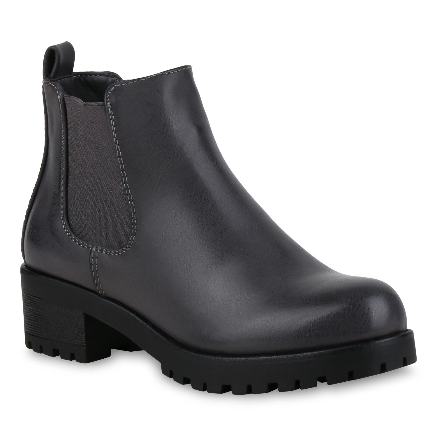 VAN HILL 79018 Chelseaboots Bequeme Damen Chelsea Ботинки Profilsohle Stiefeletten Blockabsatz