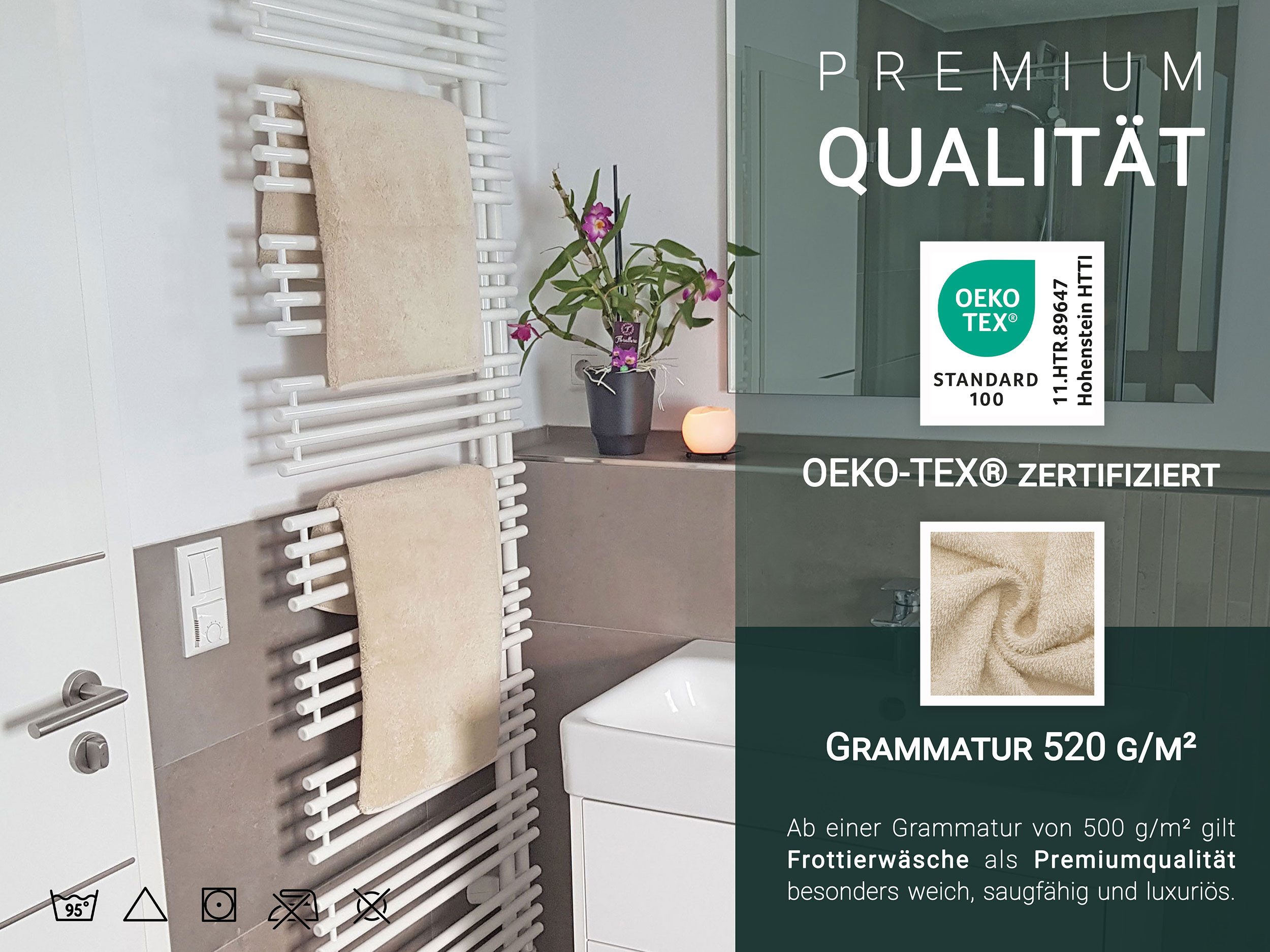 ZOLLNER Duschtücher, Walkfrottier (3-St), 70 x günstig online kaufen