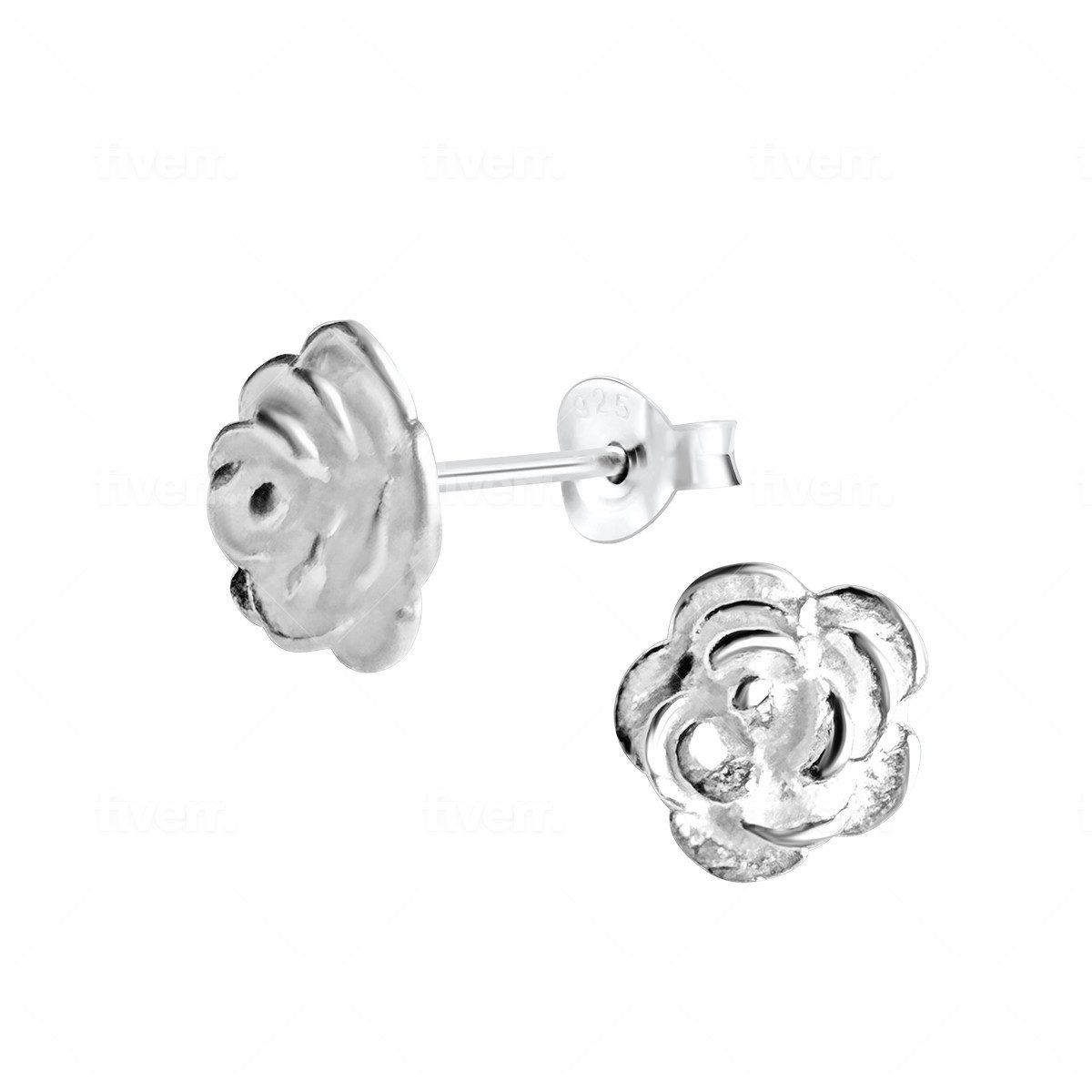 ALEXANDER YORK Paar Ohrstecker ROSE 6 mm, 2-tlg., 925 Sterling Silber