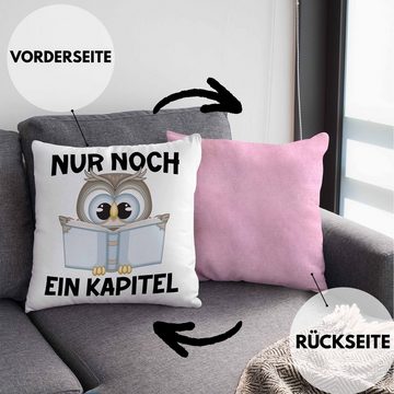 Trendation Dekokissen Trendation - Leseratte Geschenk Kissen mit Spruch Männer Frauen Buchwurm Bücher Lesen Geschenkidee Spruch Dekokissen mit Füllung 40x40 Nur Noch Ein Kapitel