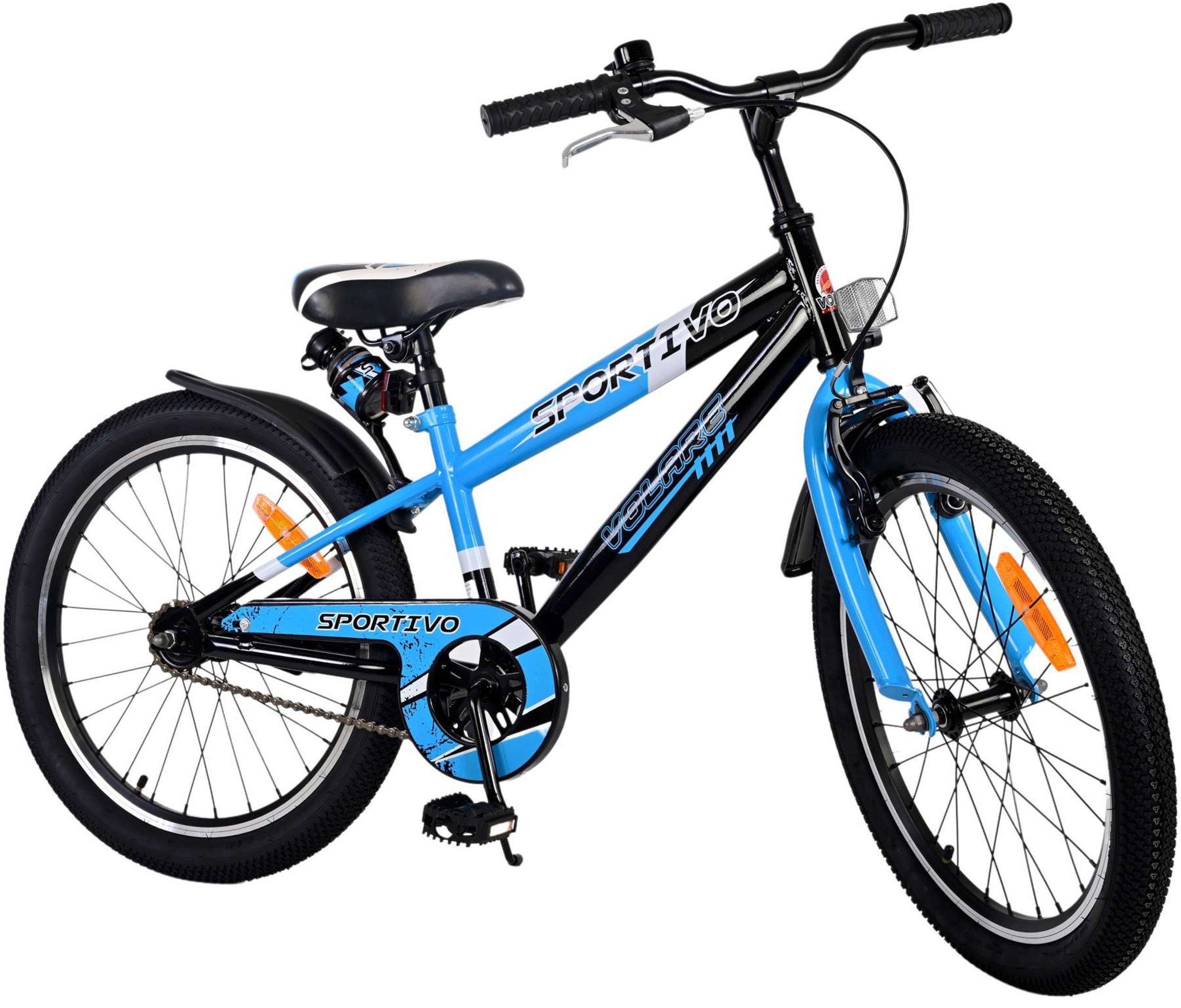 TPFSports Kinderfahrrad Volare Sportivo 20 Zoll Rücktritt und Handbremse, 1 Gang, (Jungsfahrrad - Jungen Kinderrad - ohne Schaltung - Sicherheitsgriffe), Kinderfahrrad 20 Zoll - Jugend Fahrrad - Kinder Jugend Fahrrad - Blau