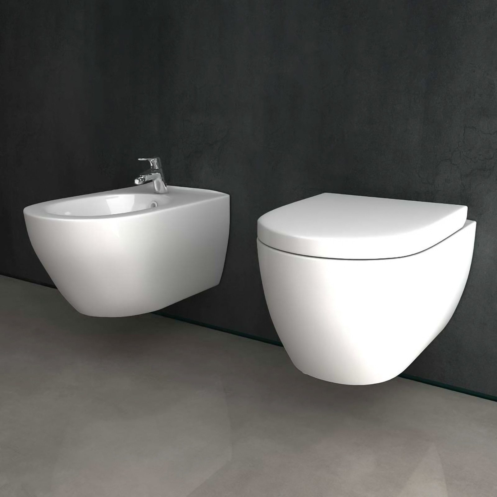 Alpenberger Tiefspül-WC Set aus Keramik Wand günstig online kaufen